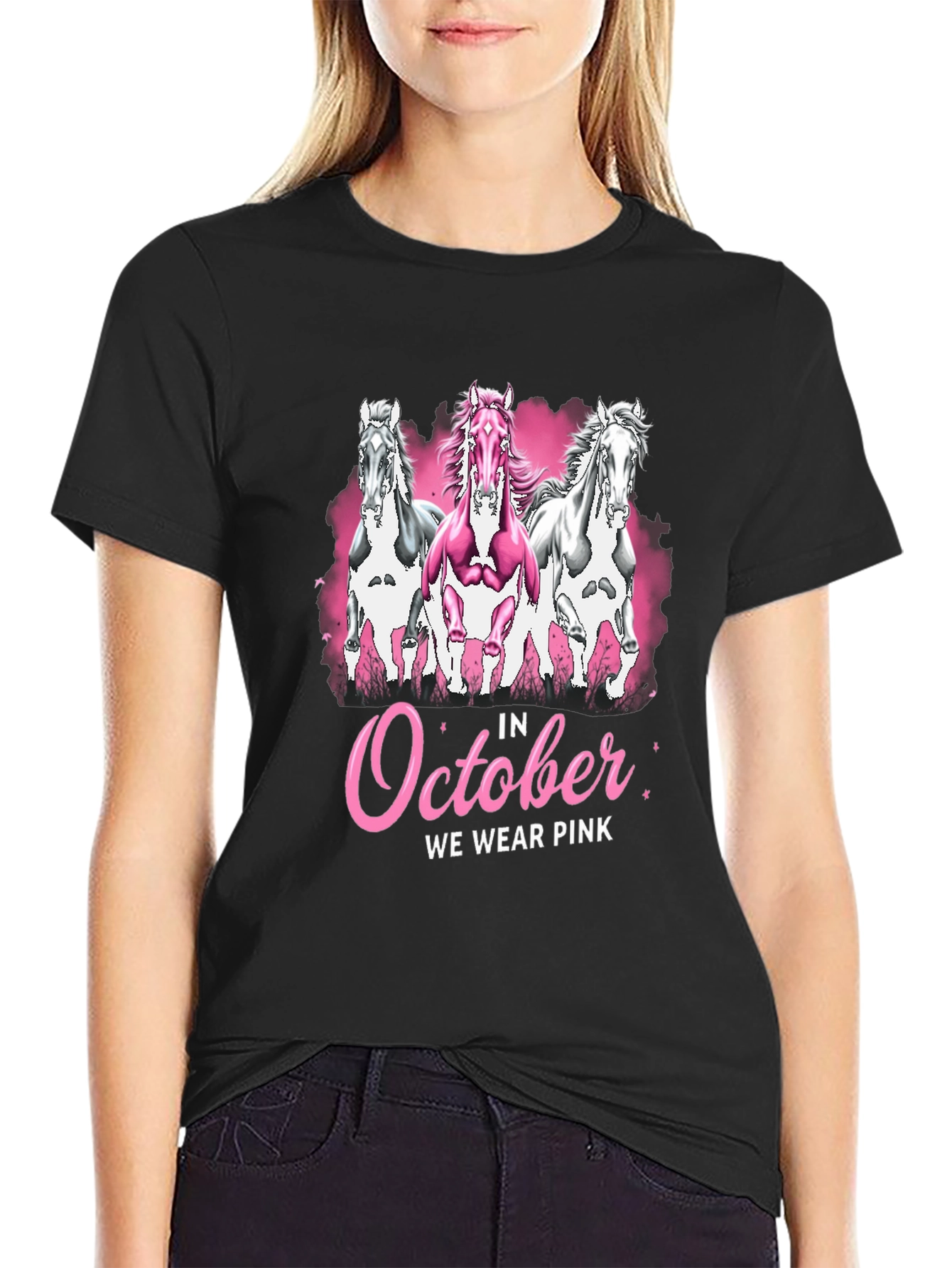 October We Wear Pink Horse T-Shirt
