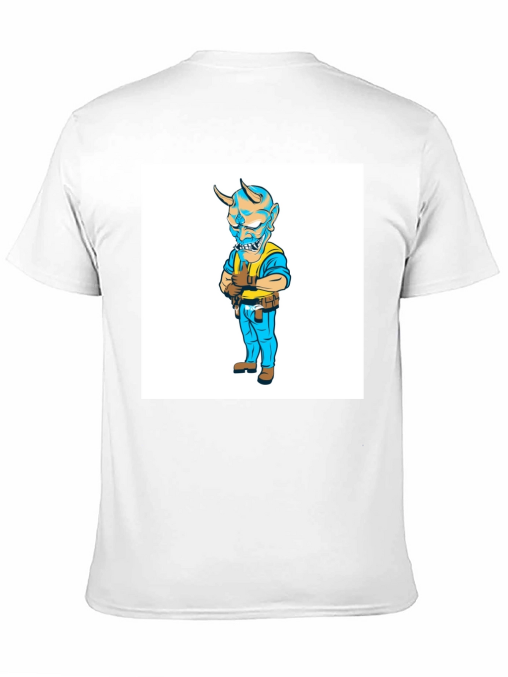 Devil Cartoon Character Black T-Shirt