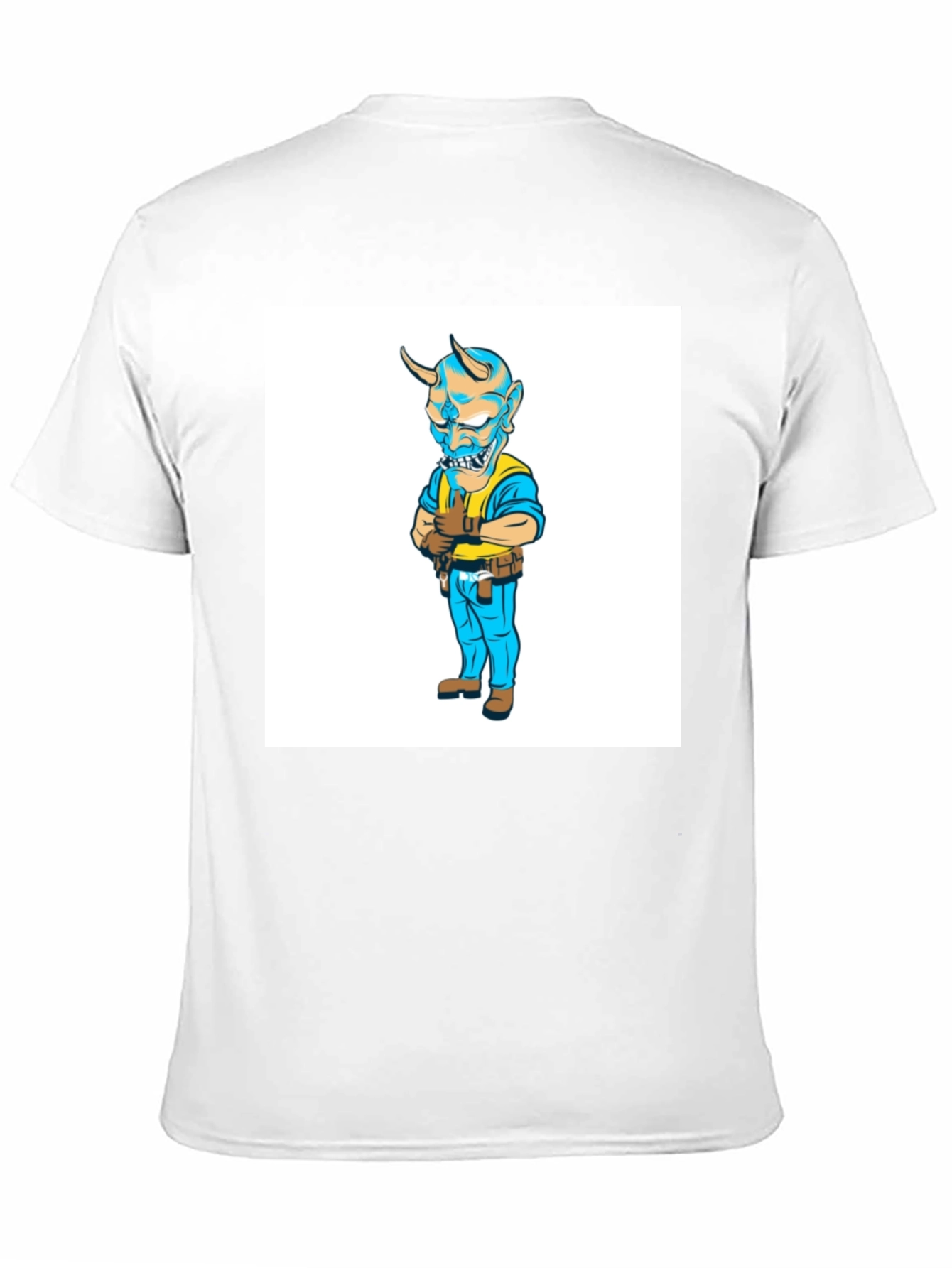 Devil Cartoon Character Black T-Shirt