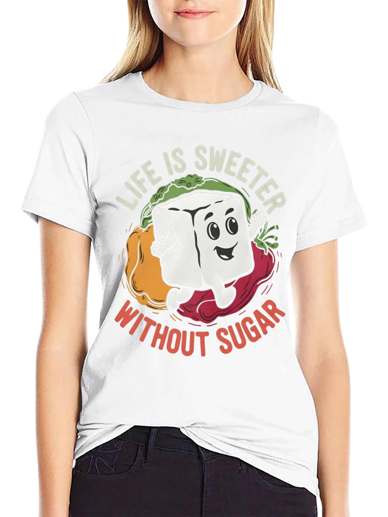 Life Is Sweeter Without Sugar Graphic T-Shirt