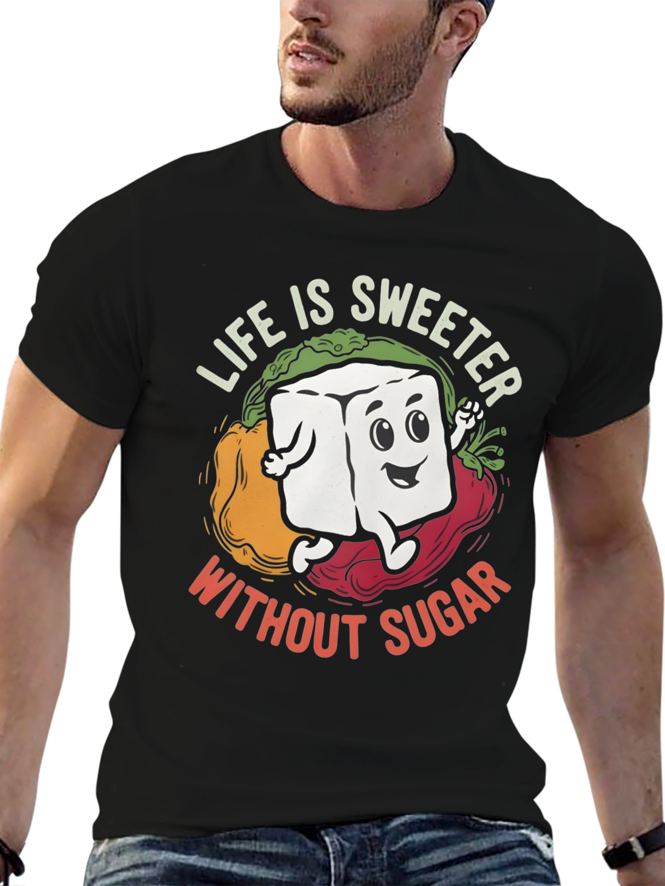 Life Is Sweeter Without Sugar Graphic T-Shirt