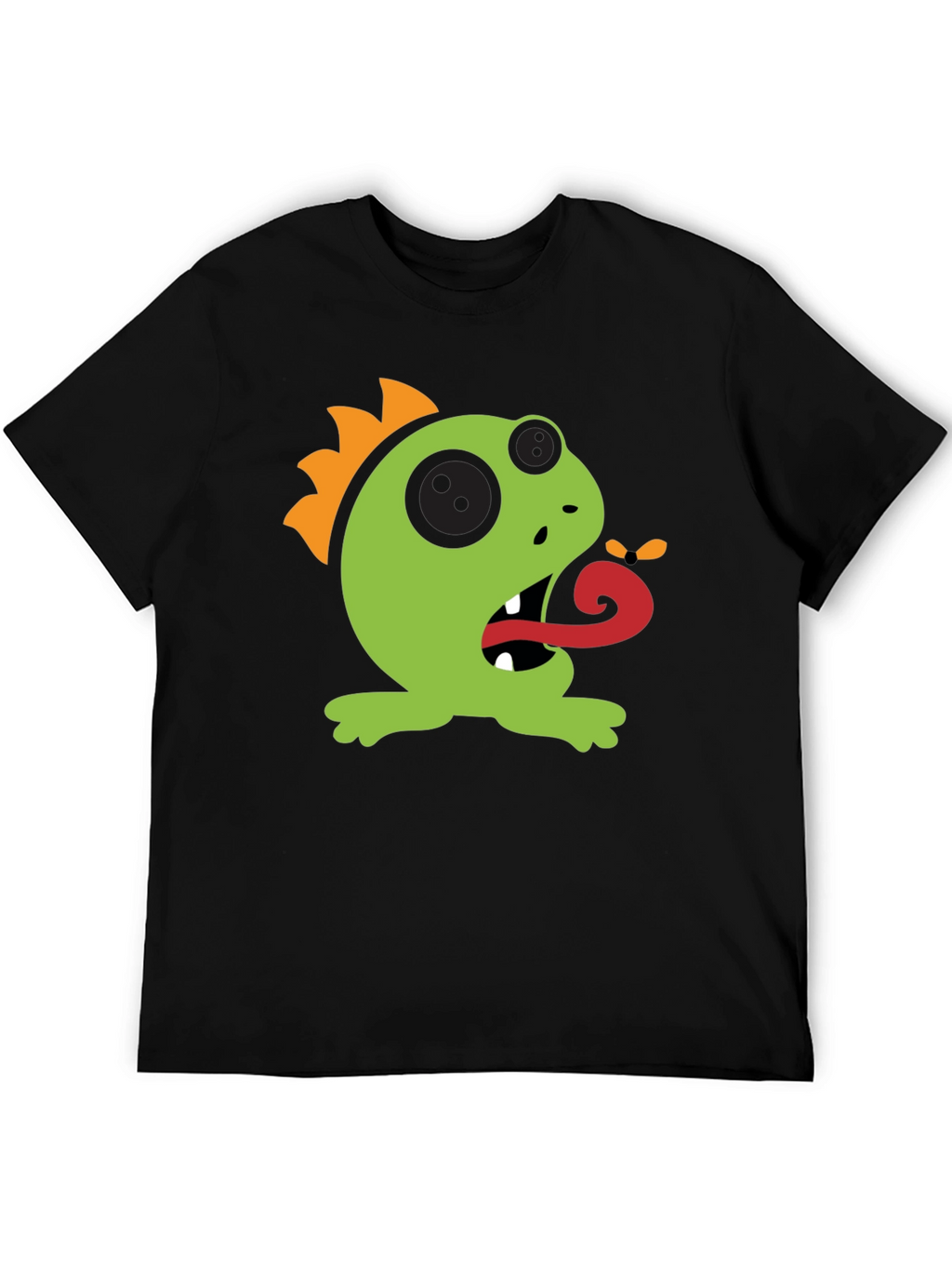 Cartoon Monster Graphic Tee - Black