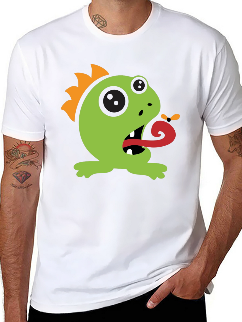 Cartoon Monster Graphic Tee - Black
