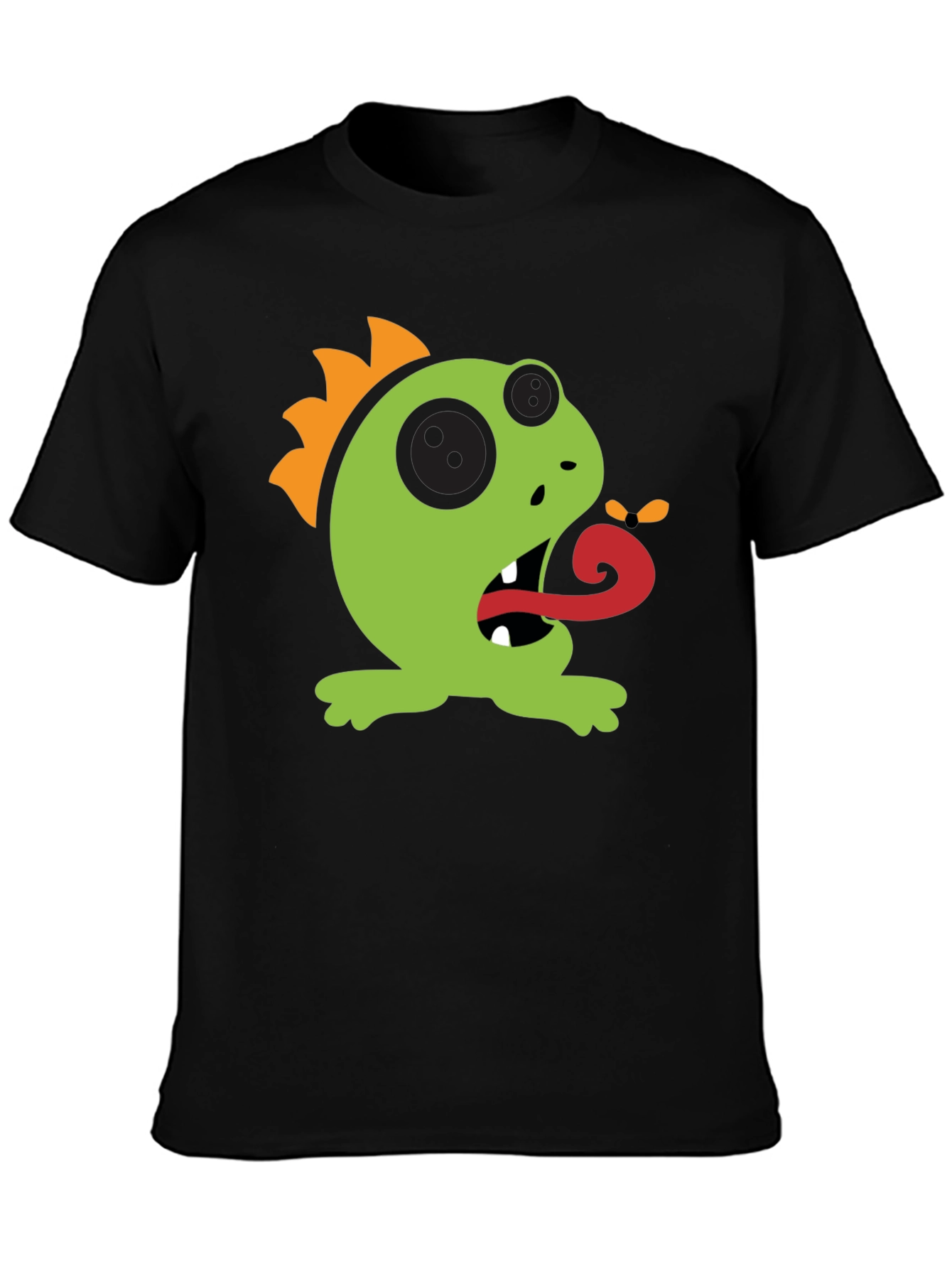 Cartoon Monster Graphic Tee - Black