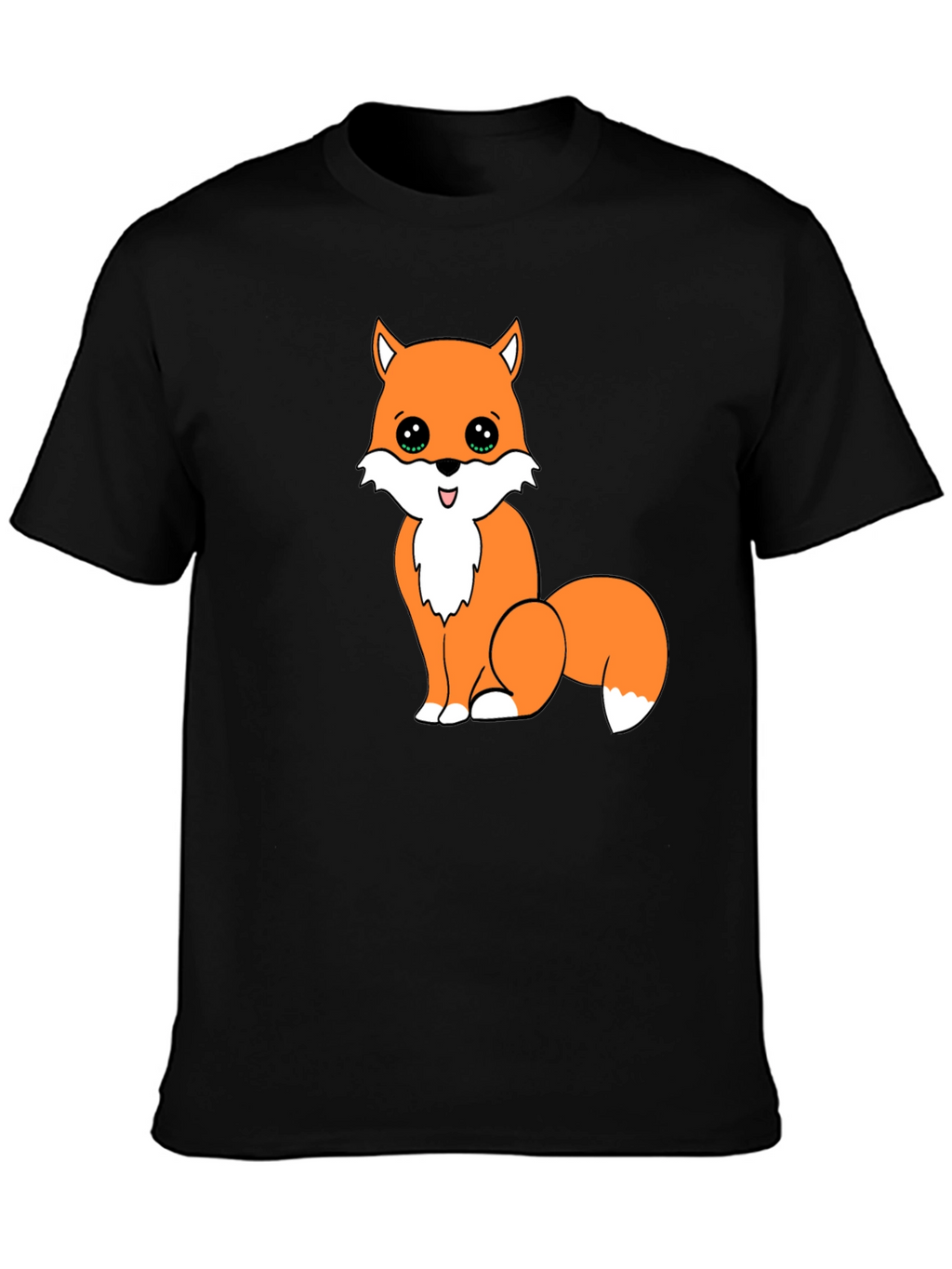 Cute Fox Graphic Tee - Black Unisex T-Shirt