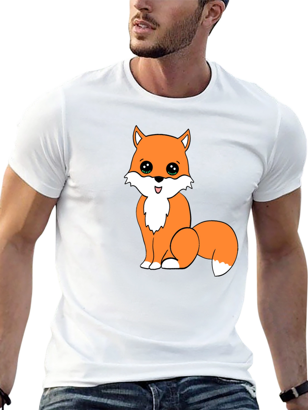 Cute Fox Graphic Tee - Black Unisex T-Shirt