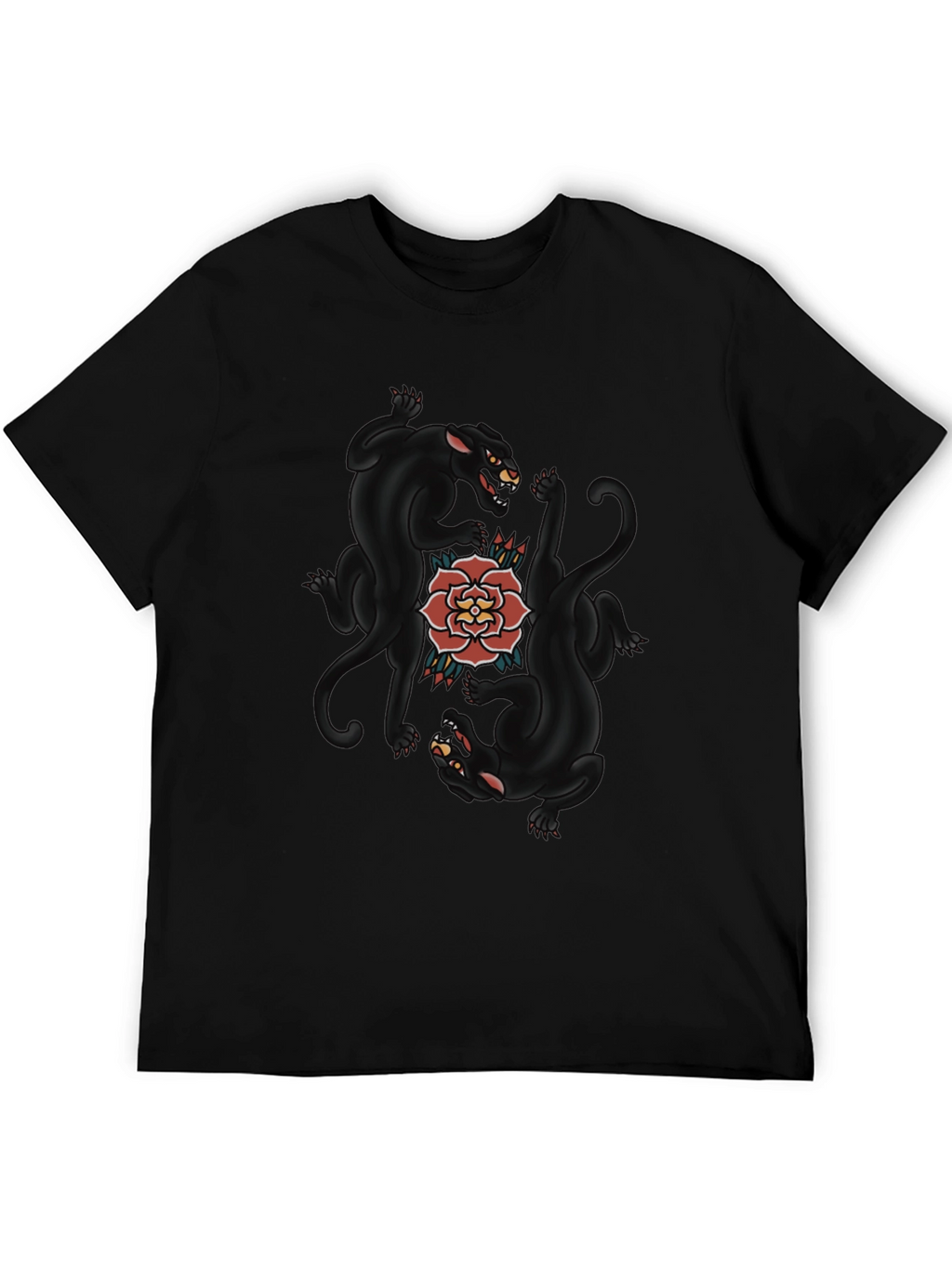Black Panther & Rose Graphic Tee