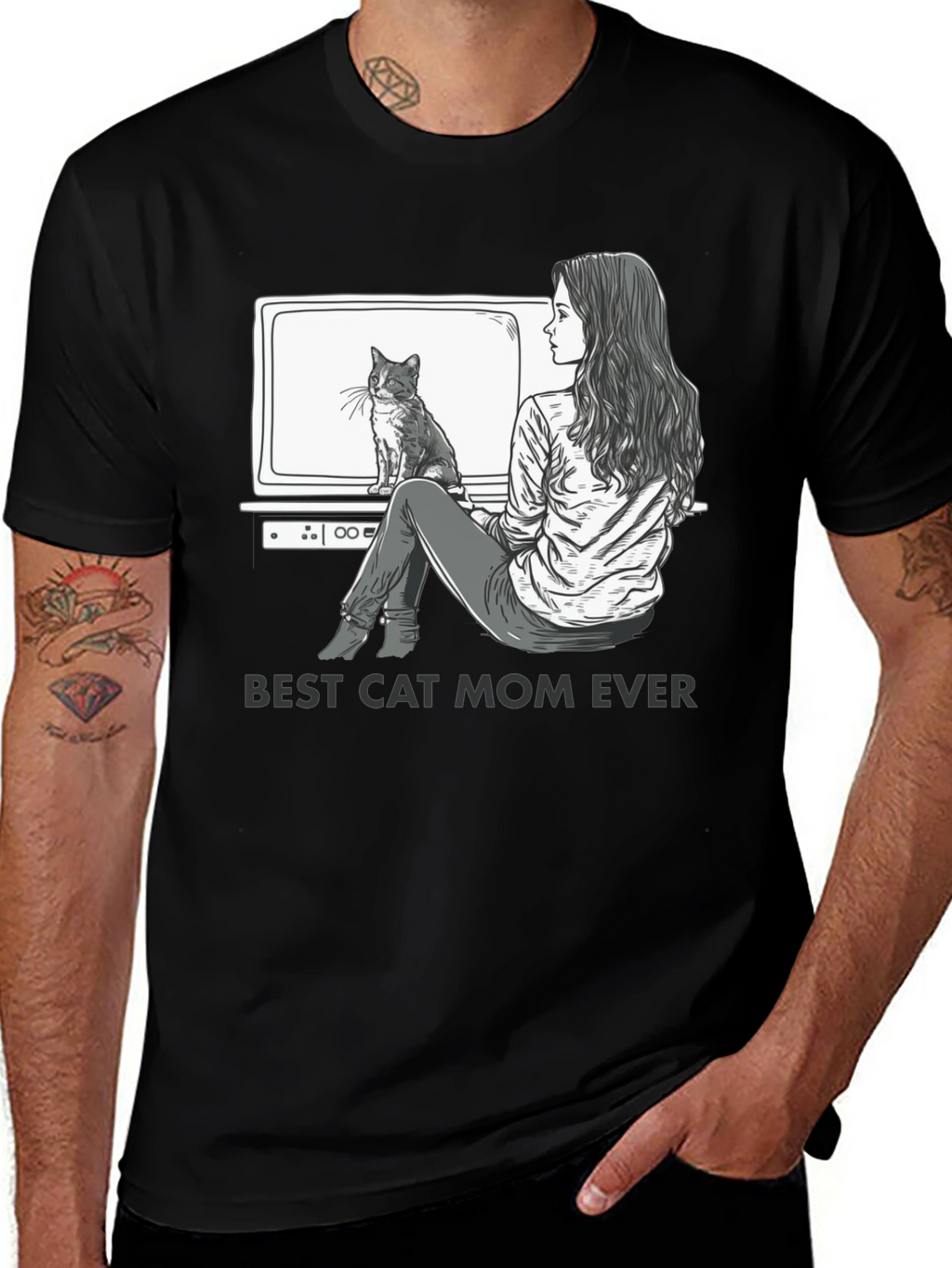 Best Cat Mom Ever Graphic T-Shirt - Unisex Fit