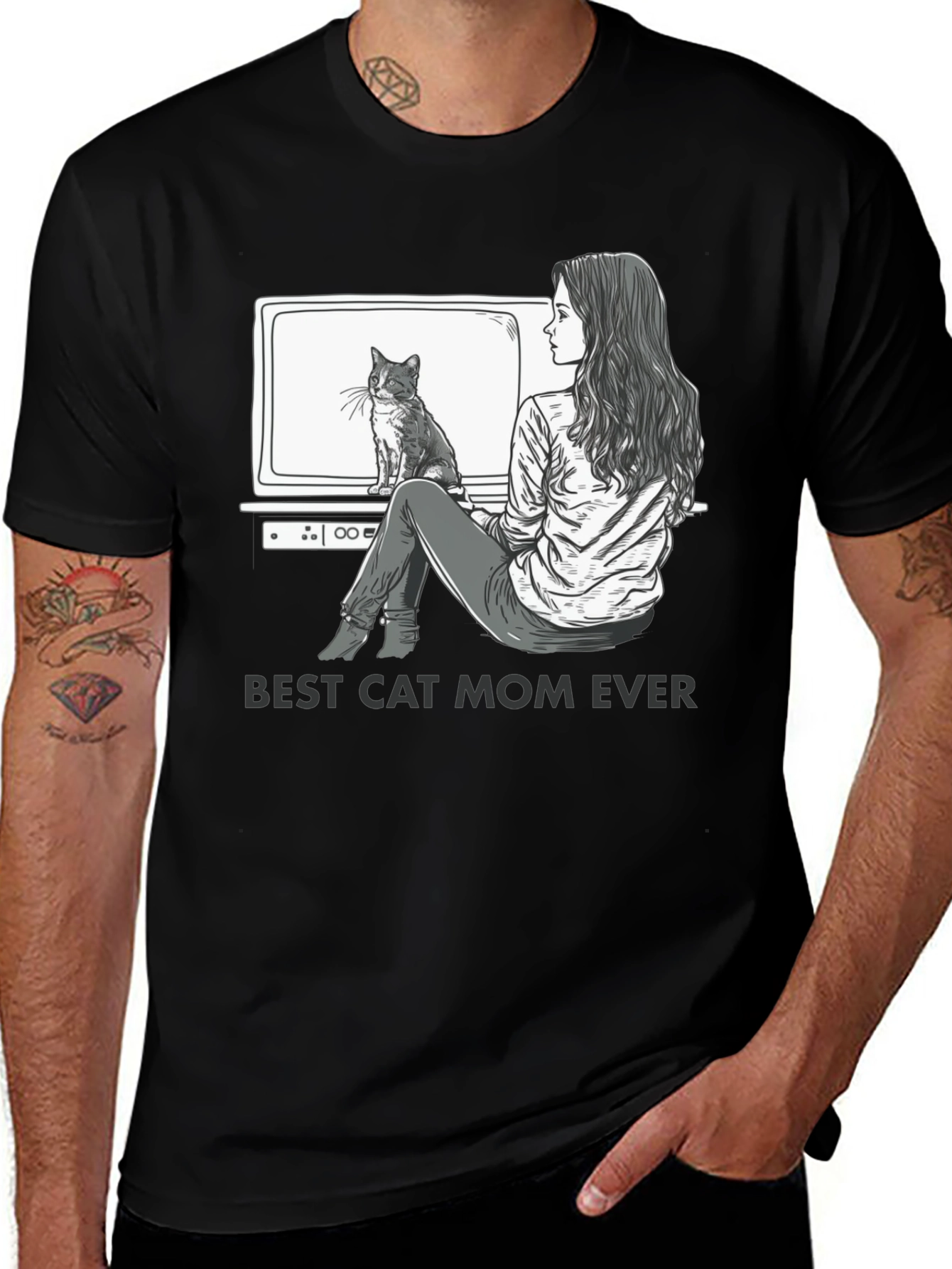 Best Cat Mom Ever Graphic T-Shirt - Unisex Fit