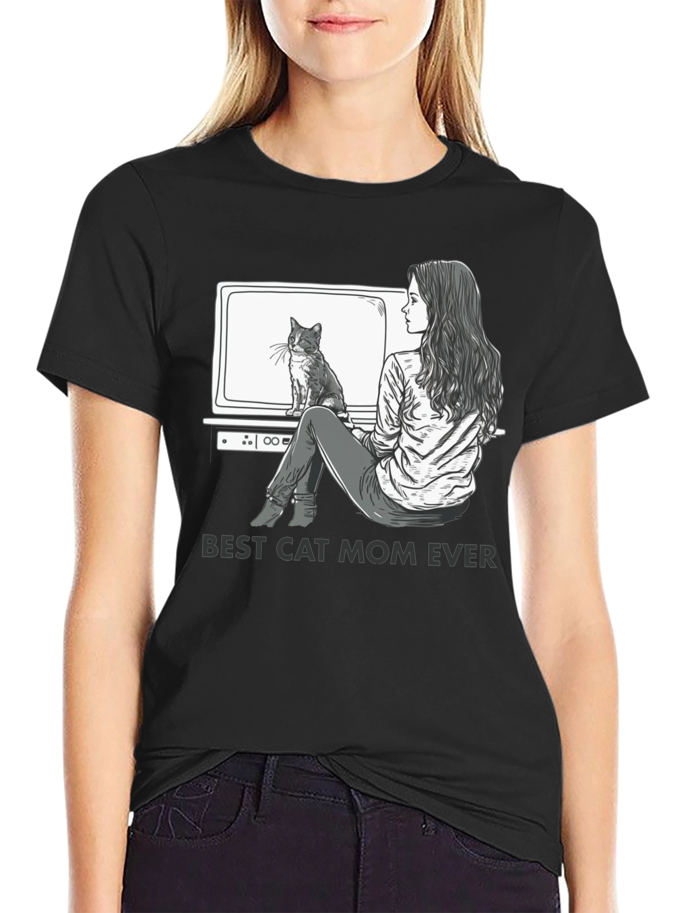 Best Cat Mom Ever Graphic T-Shirt - Unisex Fit