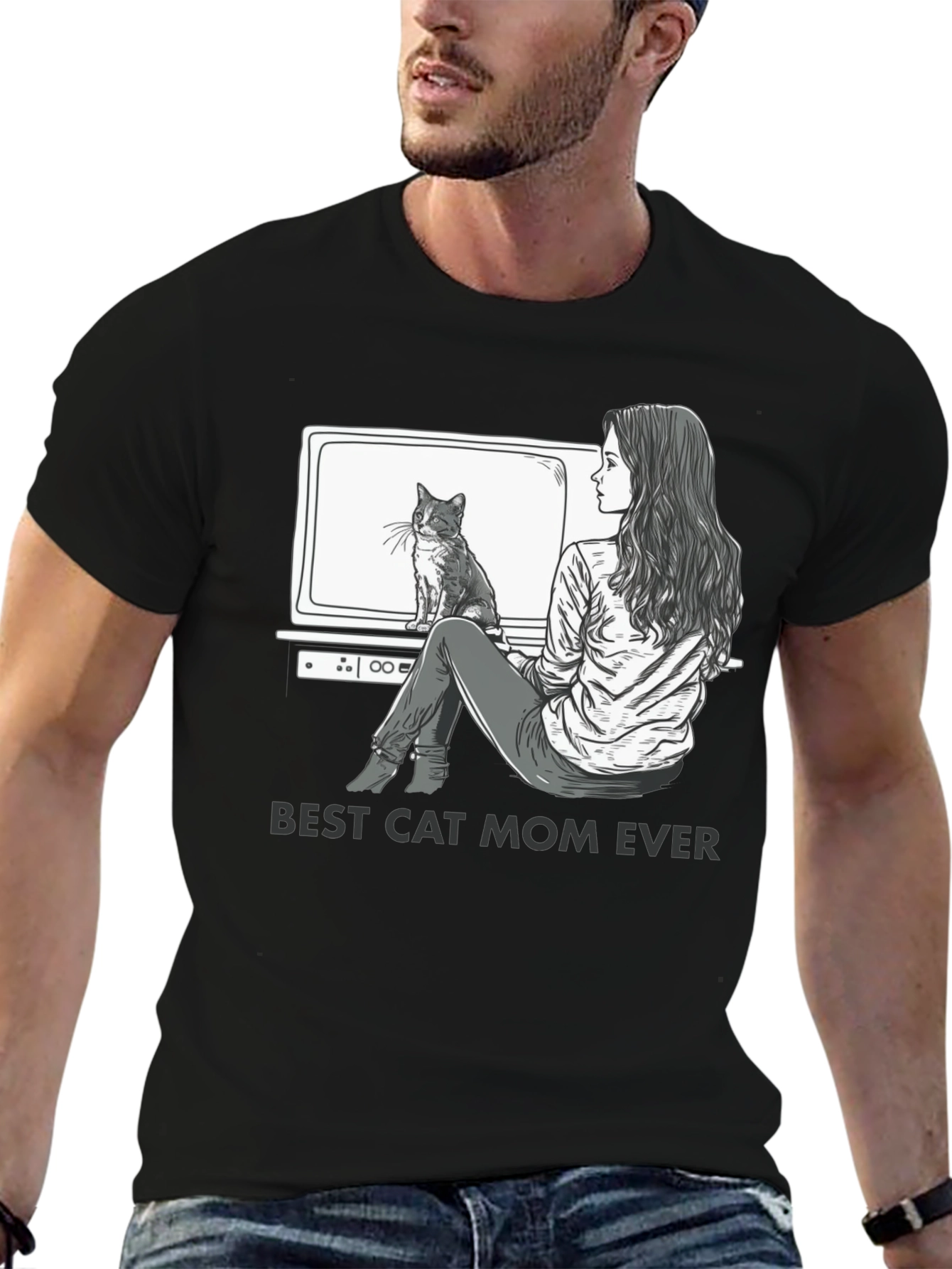Best Cat Mom Ever Graphic T-Shirt - Unisex Fit