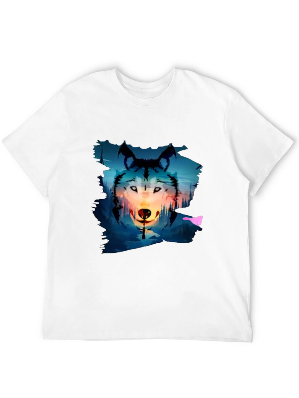 Wolf Graphic Tee - Black Cotton Blend T-Shirt