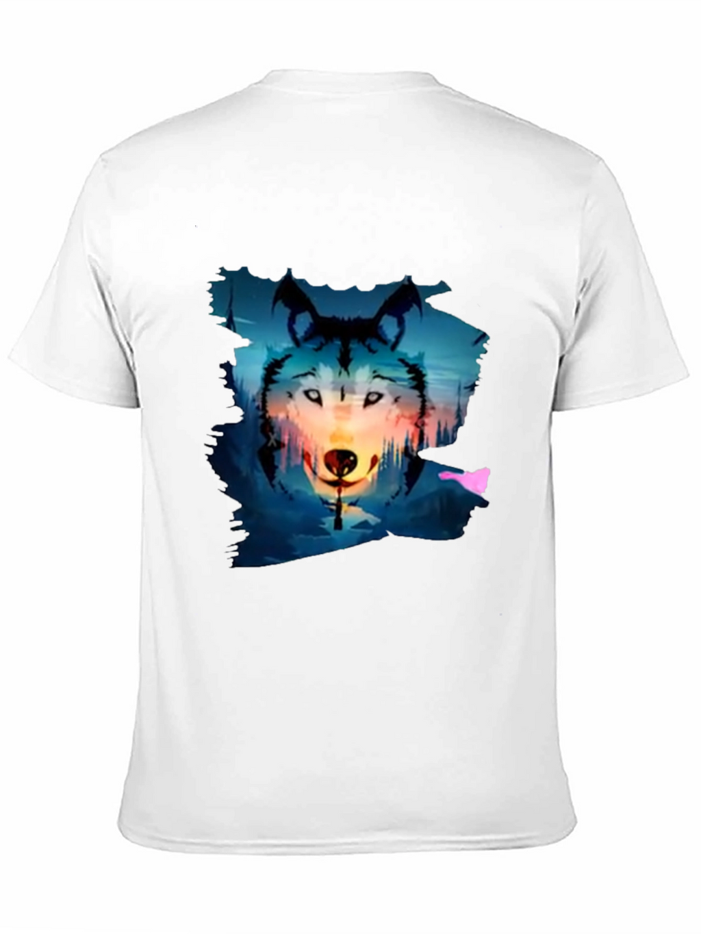 Wolf Graphic Tee - Black Cotton Blend T-Shirt