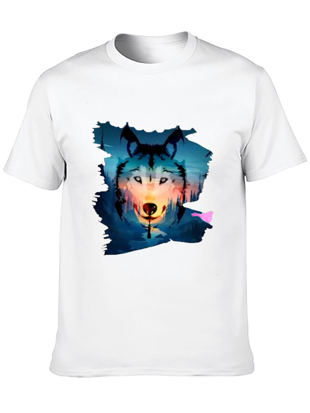 Wolf Graphic Tee - Black Cotton Blend T-Shirt