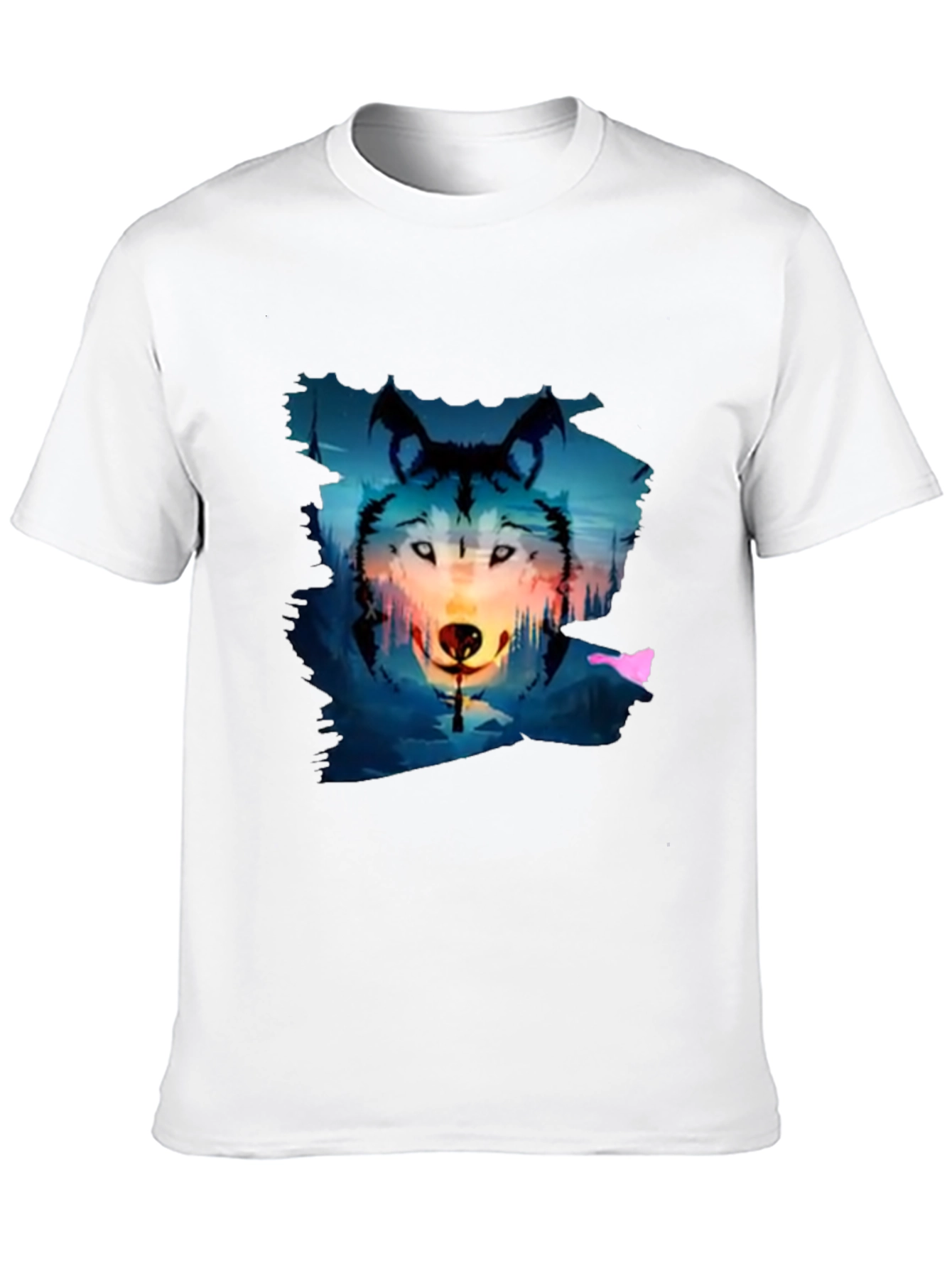 Wolf Graphic Tee - Black Cotton Blend T-Shirt