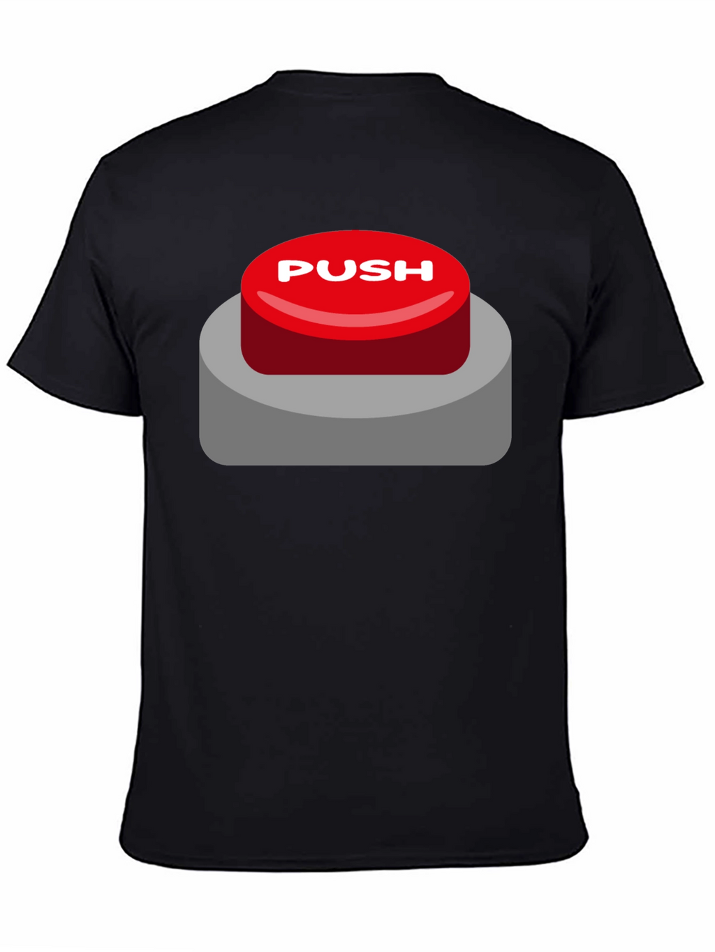 Push Button T-Shirt - Novelty Graphic Tee