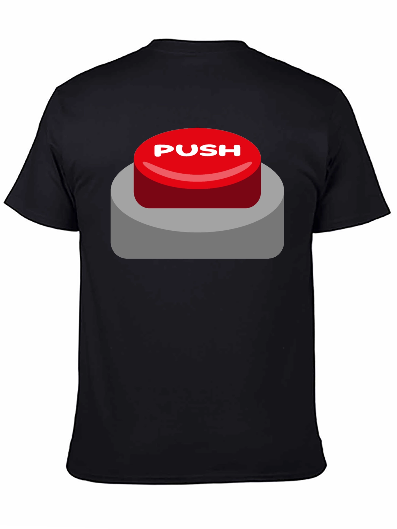 Push Button T-Shirt - Novelty Graphic Tee