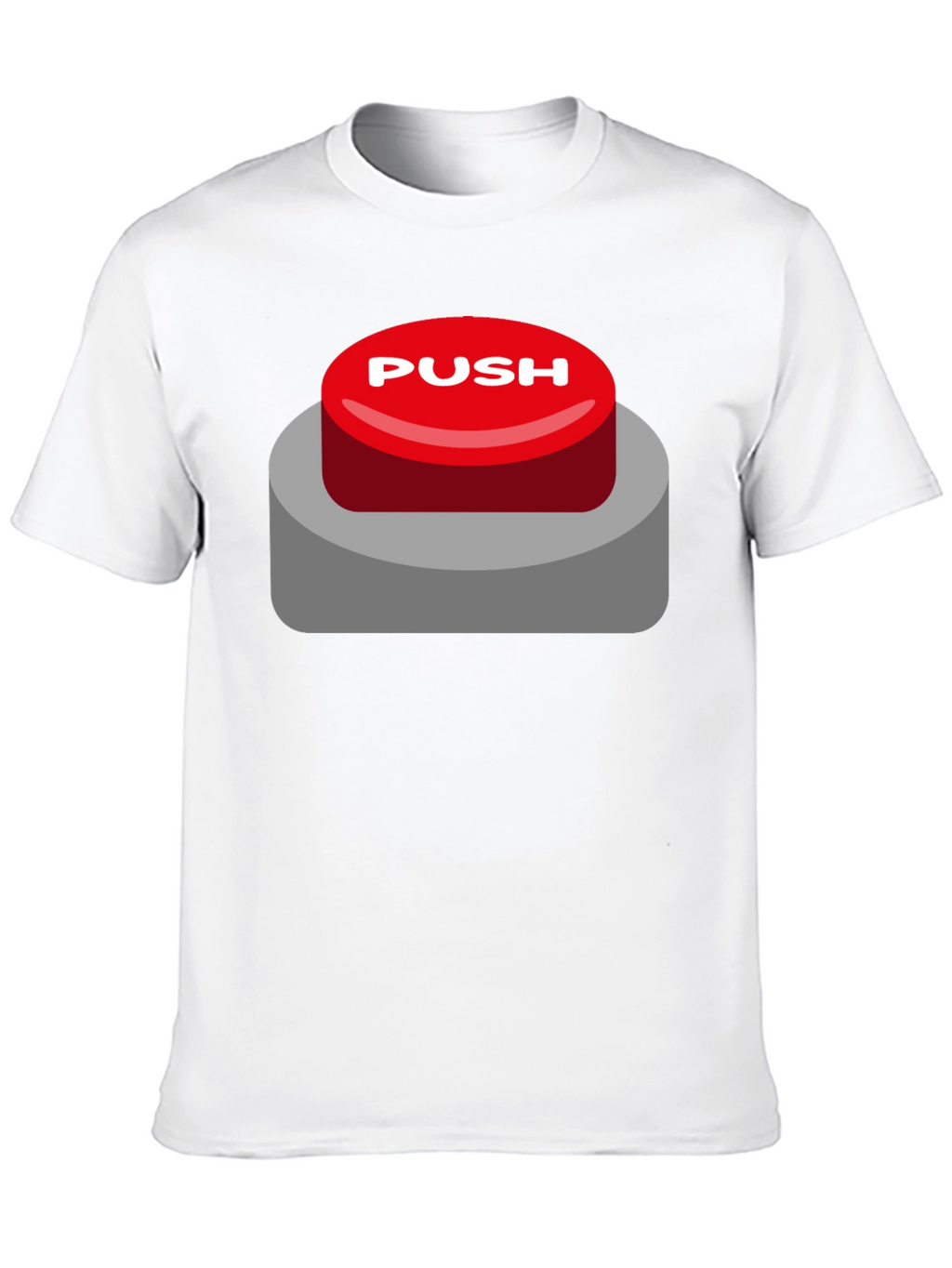 Push Button T-Shirt - Novelty Graphic Tee