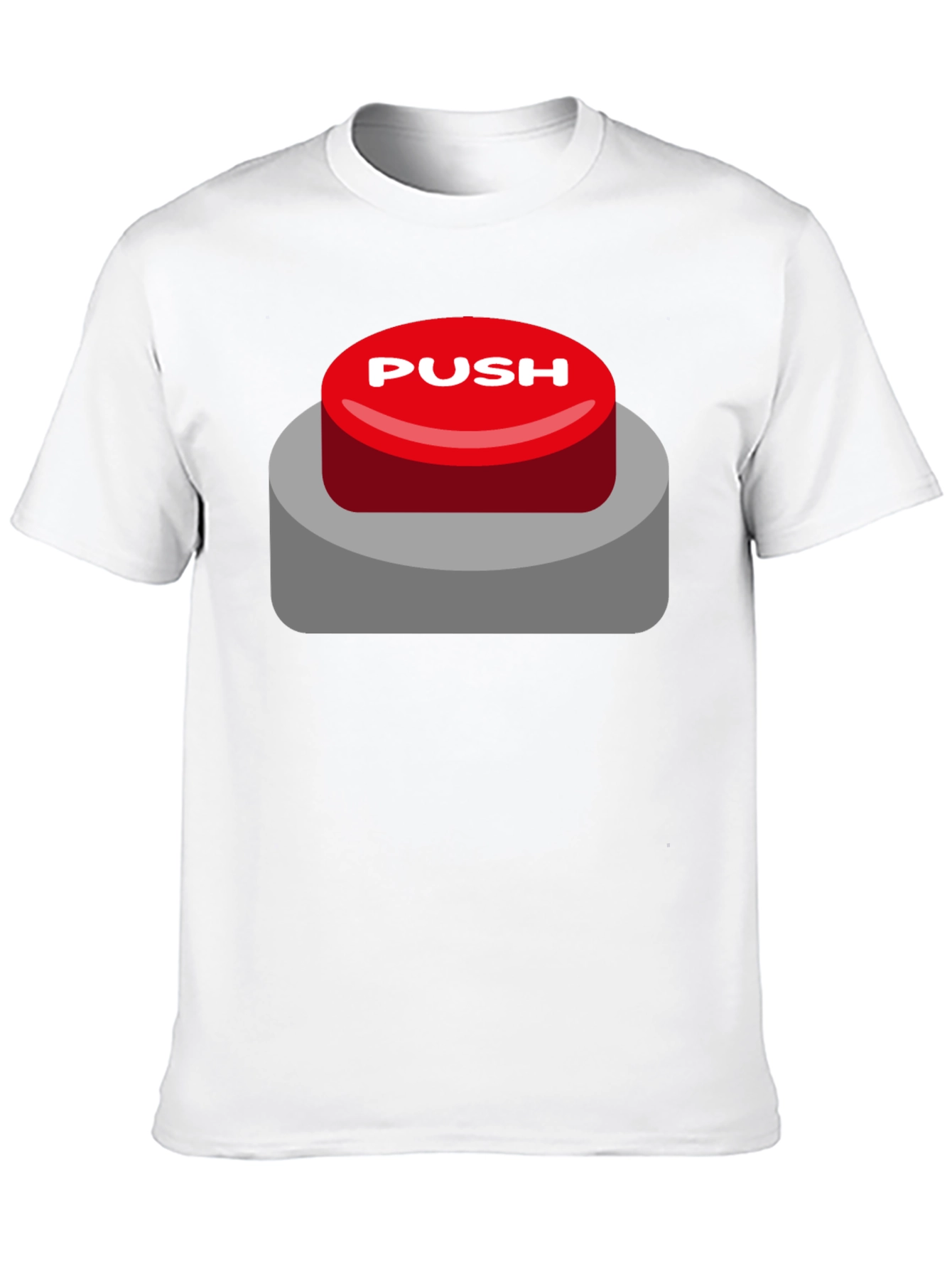 Push Button T-Shirt - Novelty Graphic Tee