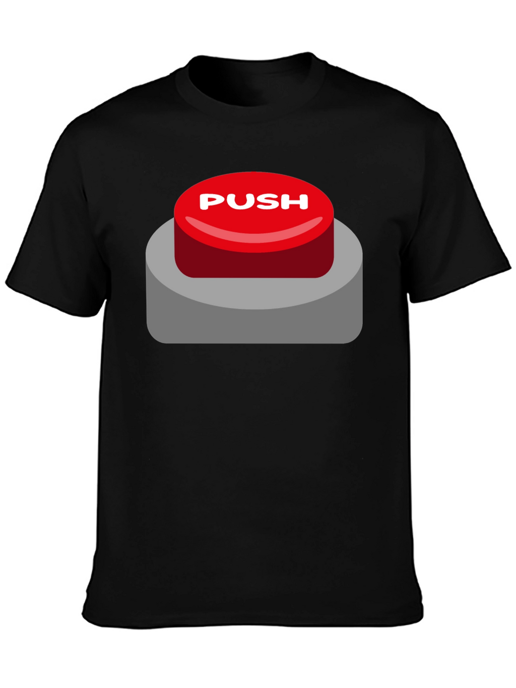 Push Button T-Shirt - Novelty Graphic Tee