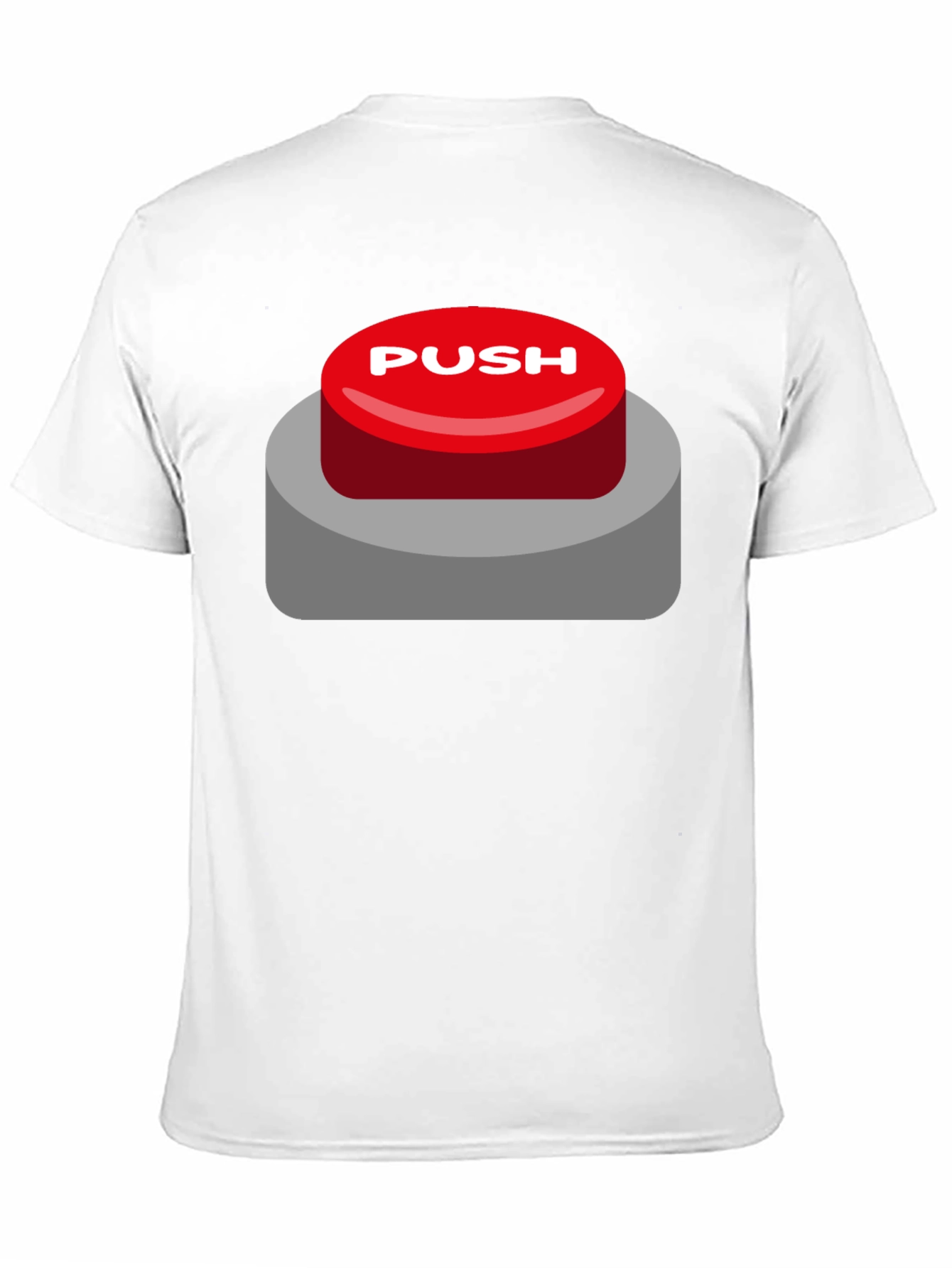 Push Button T-Shirt - Novelty Graphic Tee
