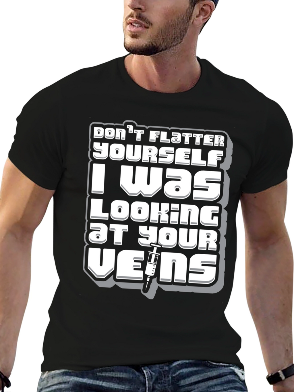Funny Nurse/Doctor Vein T-Shirt - Black