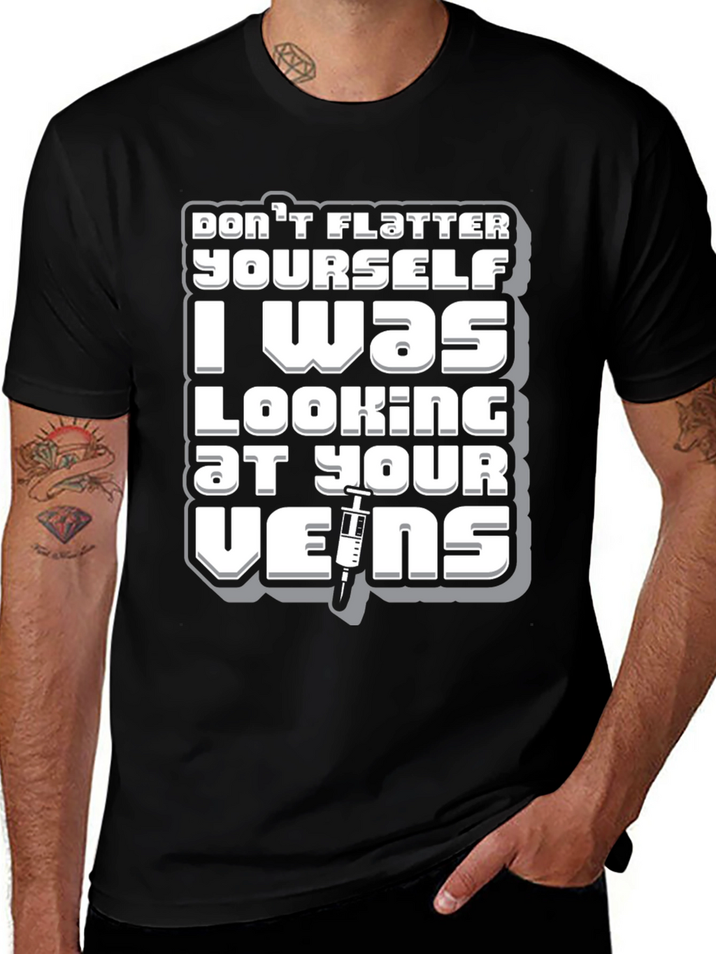 Funny Nurse/Doctor Vein T-Shirt - Black