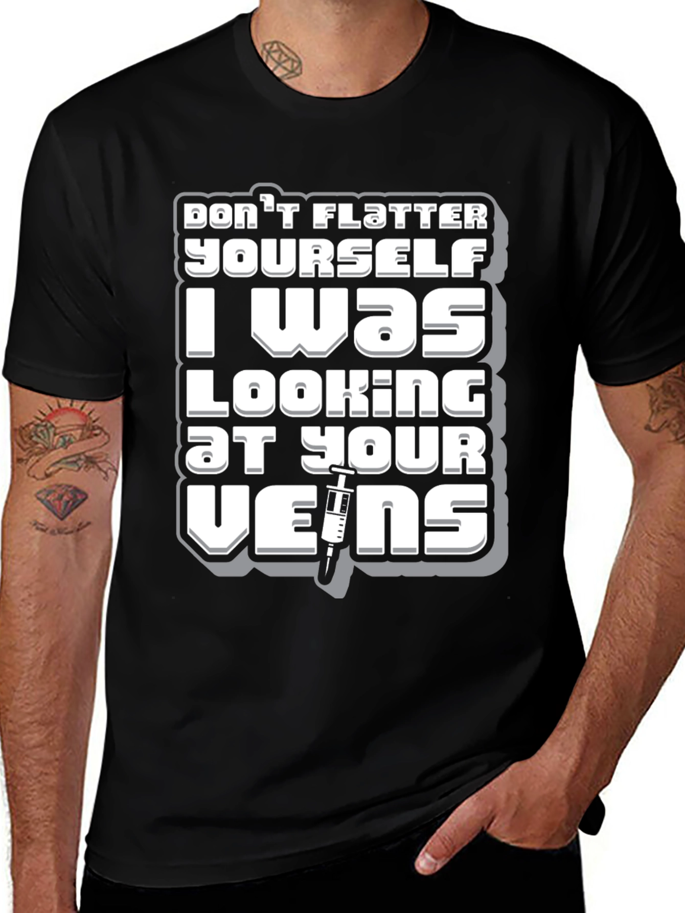 Funny Nurse/Doctor Vein T-Shirt - Black