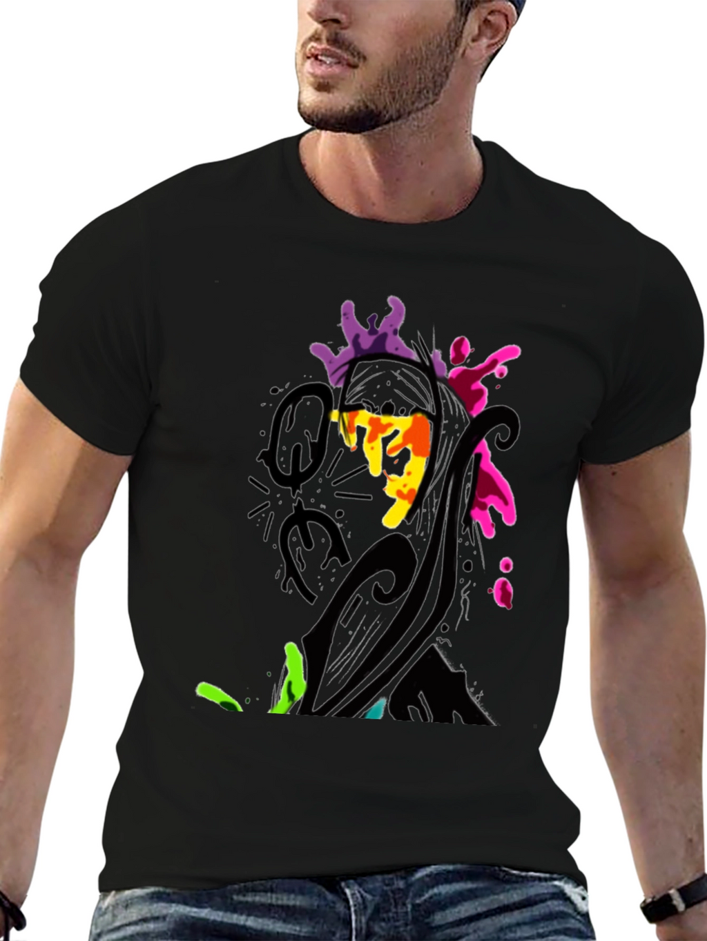 Abstract Art Black T-Shirt