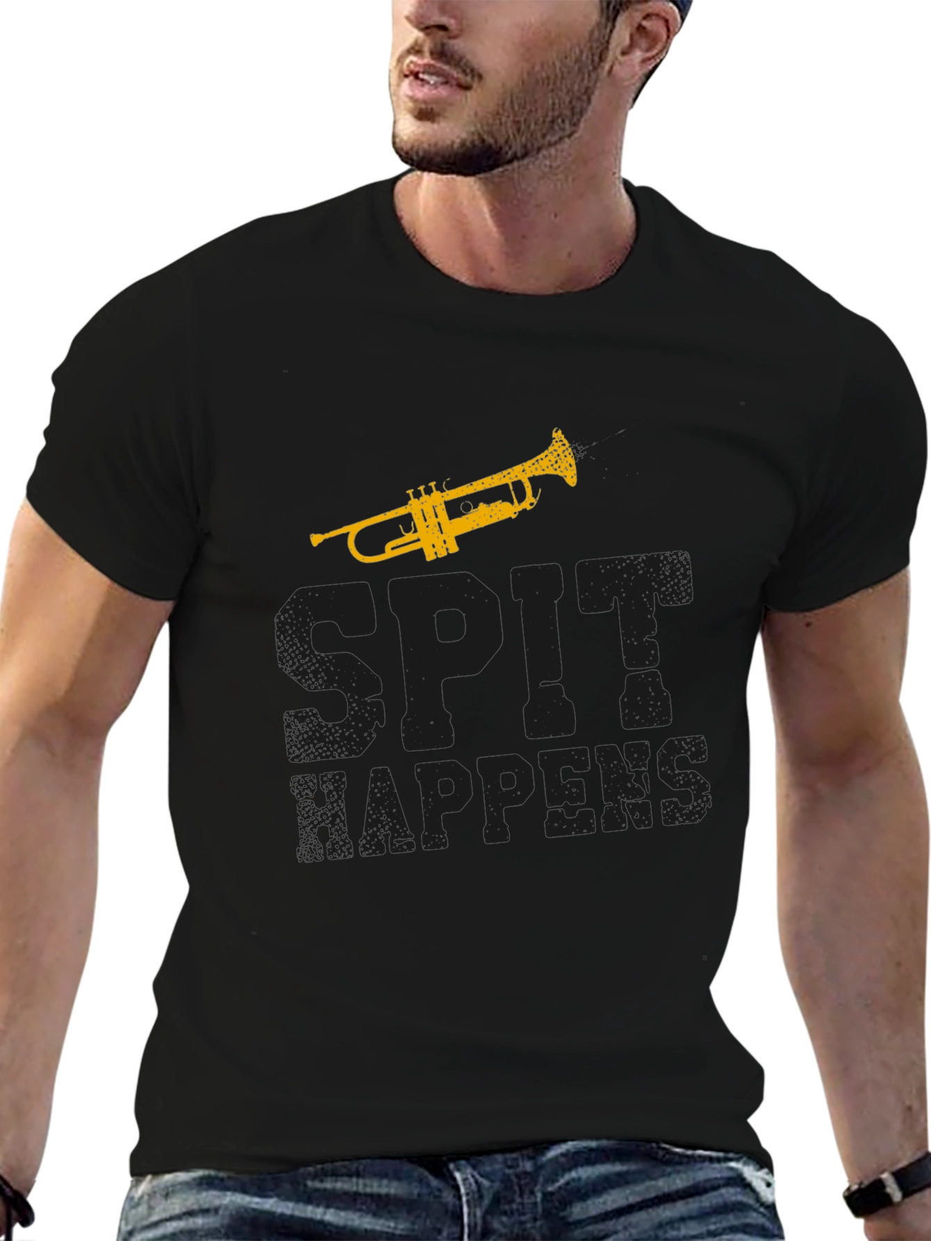 Spit Happens Trumpet T-Shirt - Musician Gift