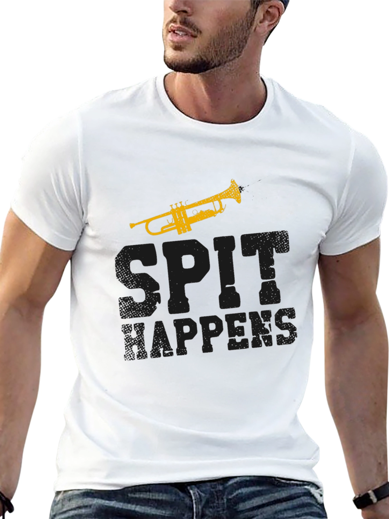 Spit Happens Trumpet T-Shirt - Musician Gift