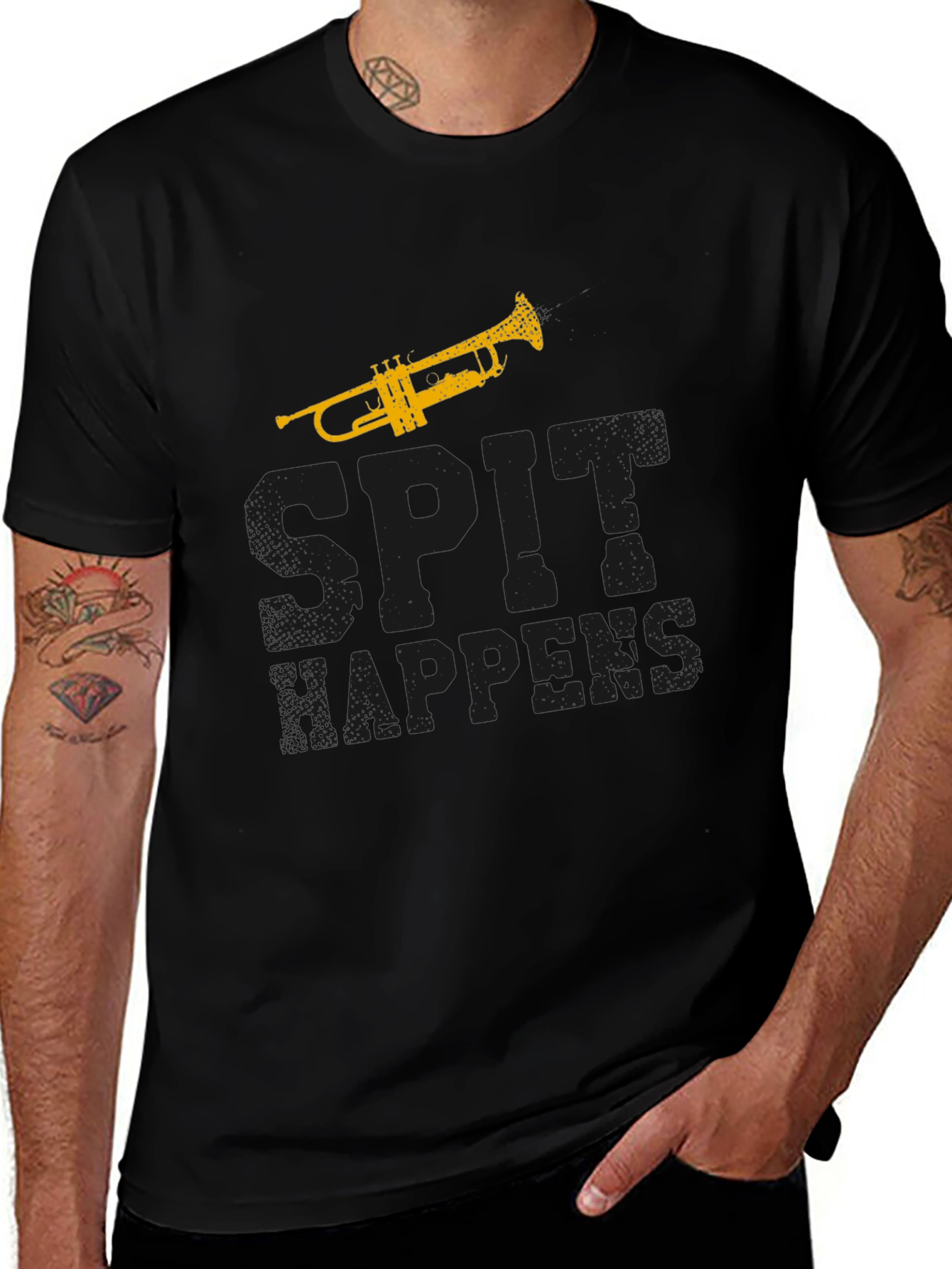 Spit Happens Trumpet T-Shirt - Musician Gift