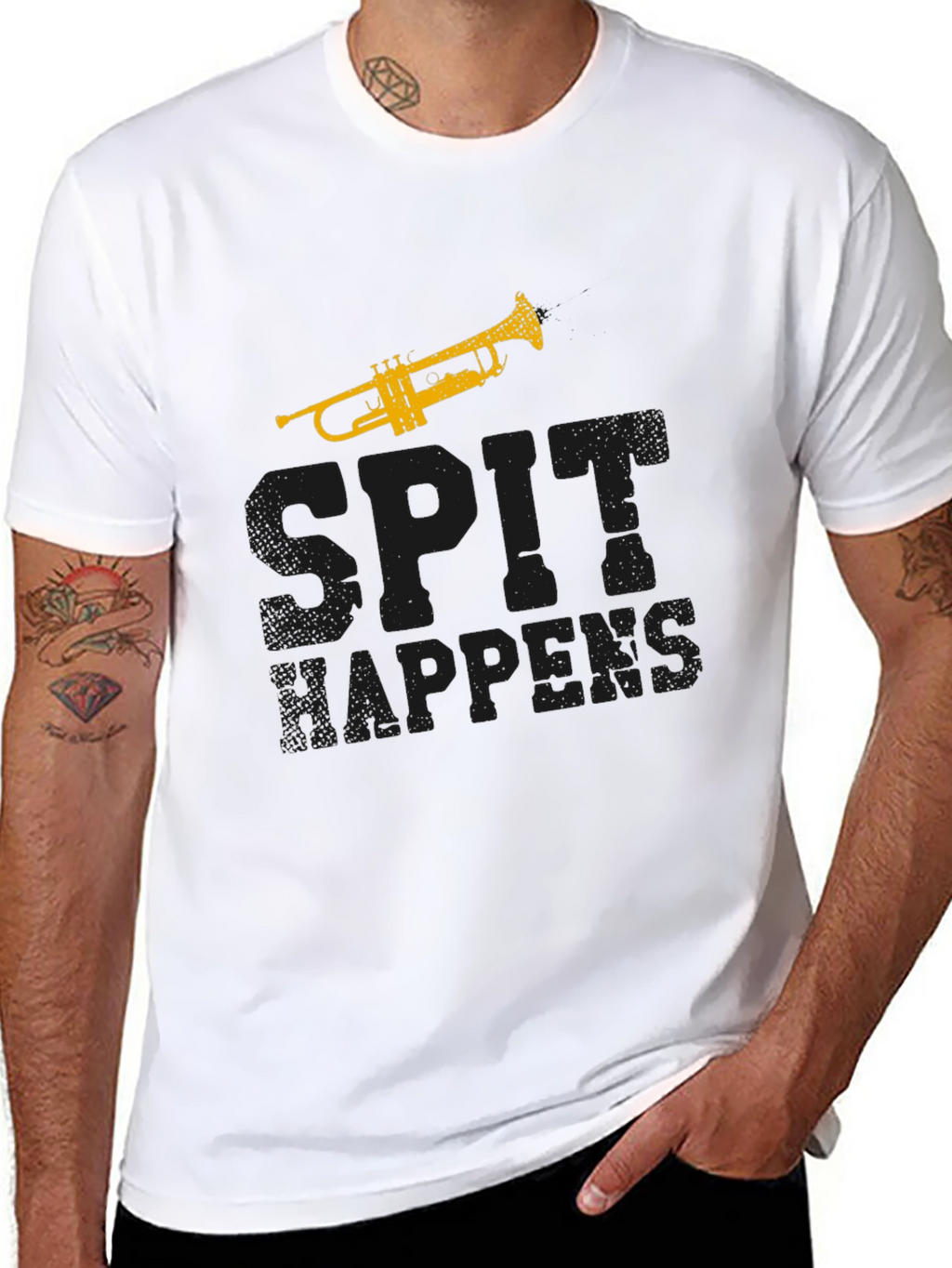 Spit Happens Trumpet T-Shirt - Musician Gift