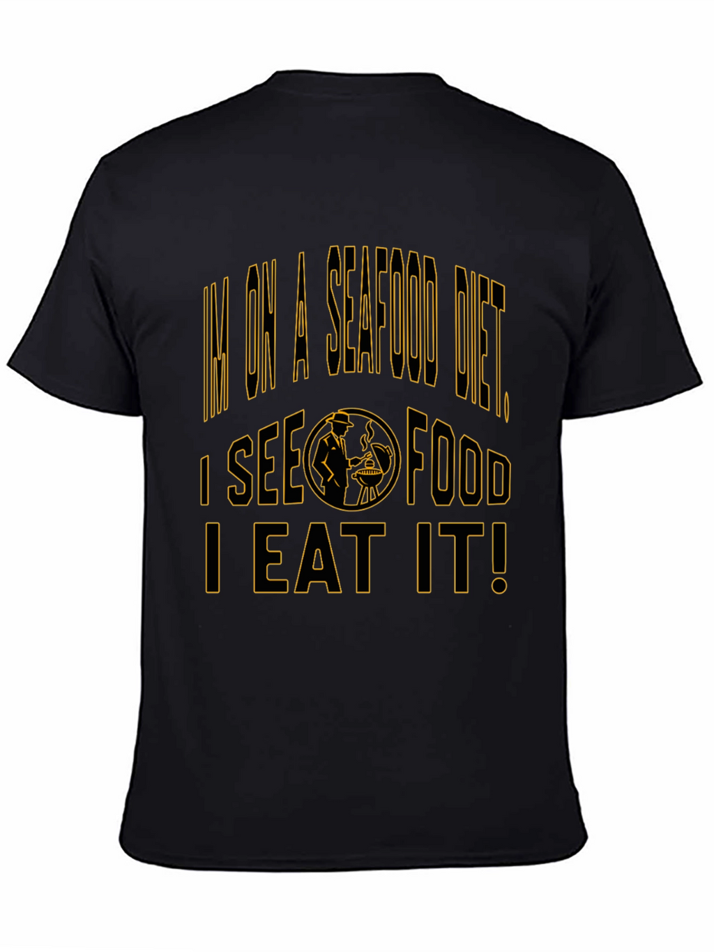Seafood Diet Black T-Shirt Funny Foodie Graphic Tee