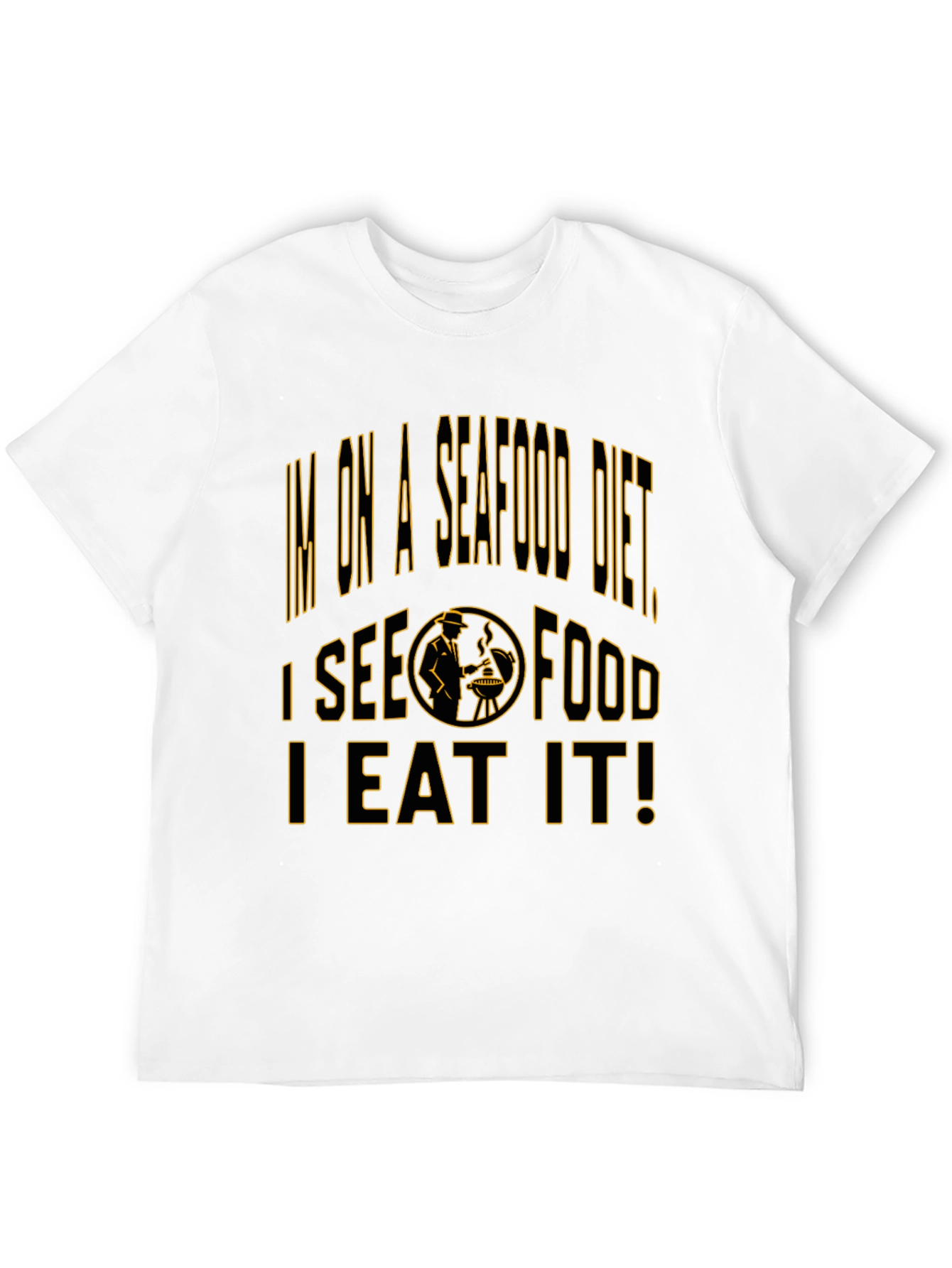 Seafood Diet Black T-Shirt Funny Foodie Graphic Tee