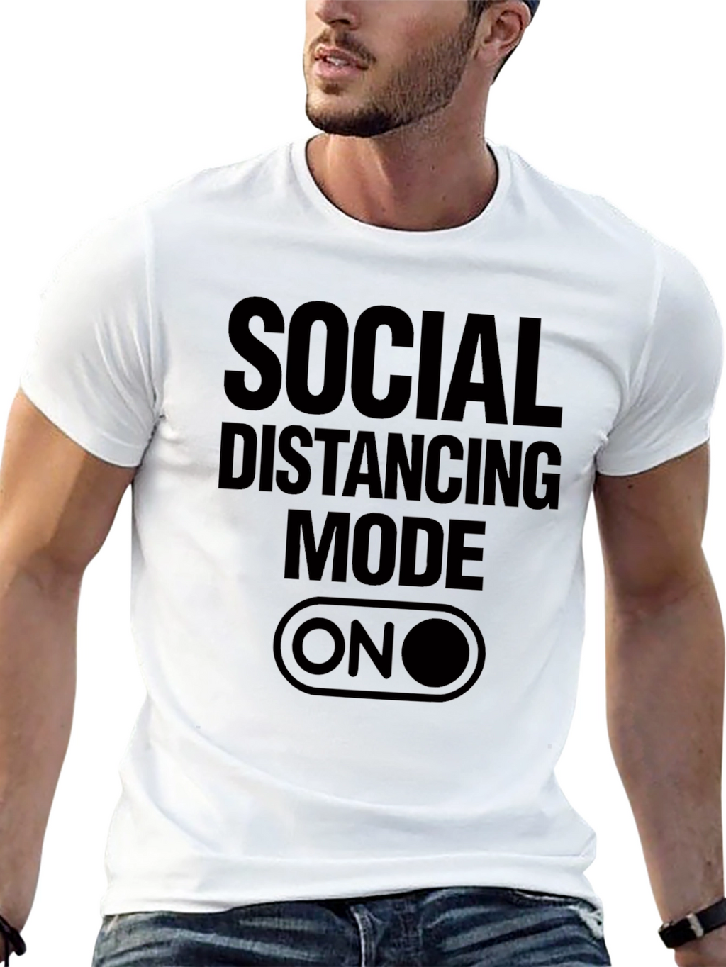 Social Distancing Mode ON T-Shirt - Black