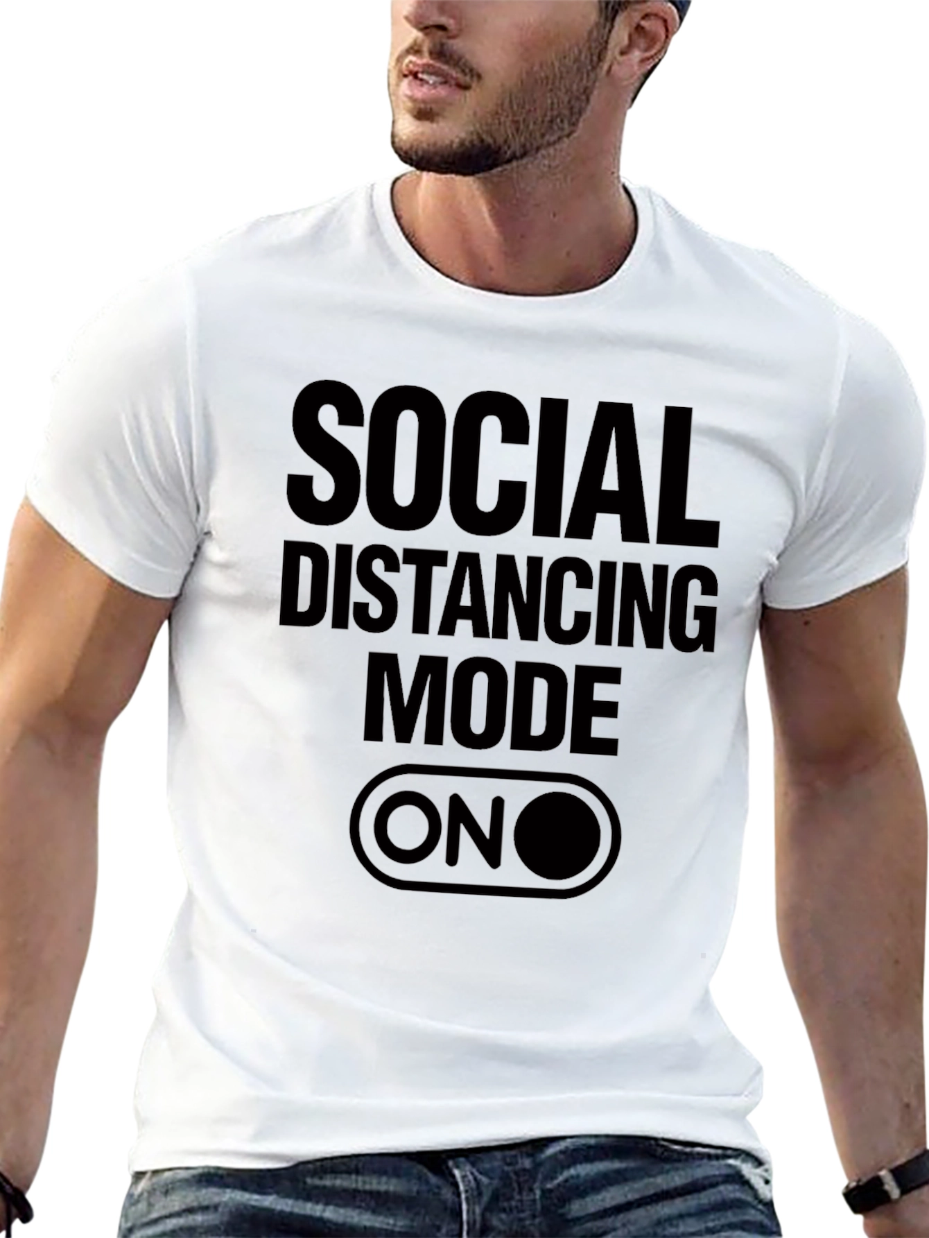 Social Distancing Mode ON T-Shirt - Black