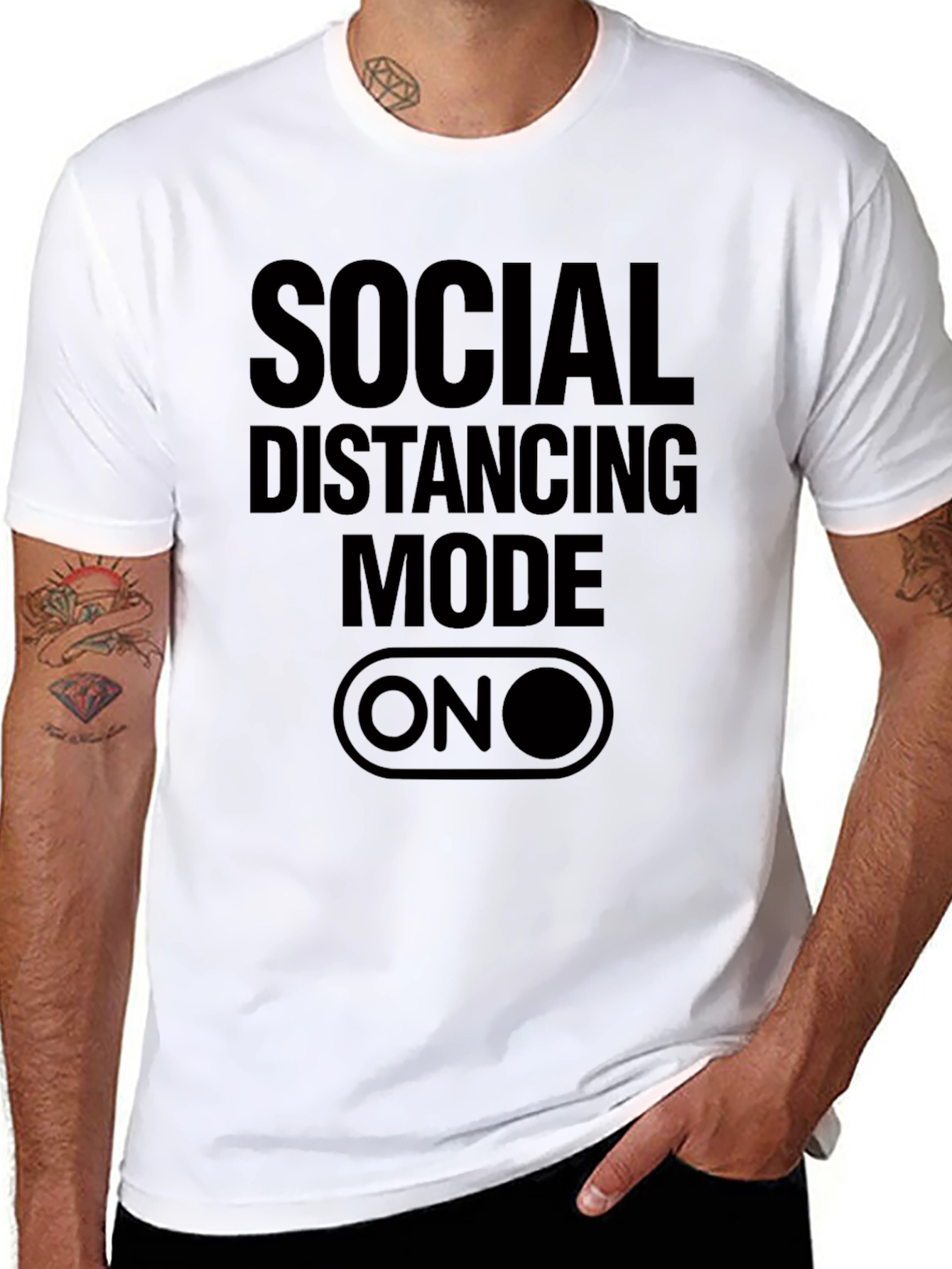 Social Distancing Mode ON T-Shirt - Black