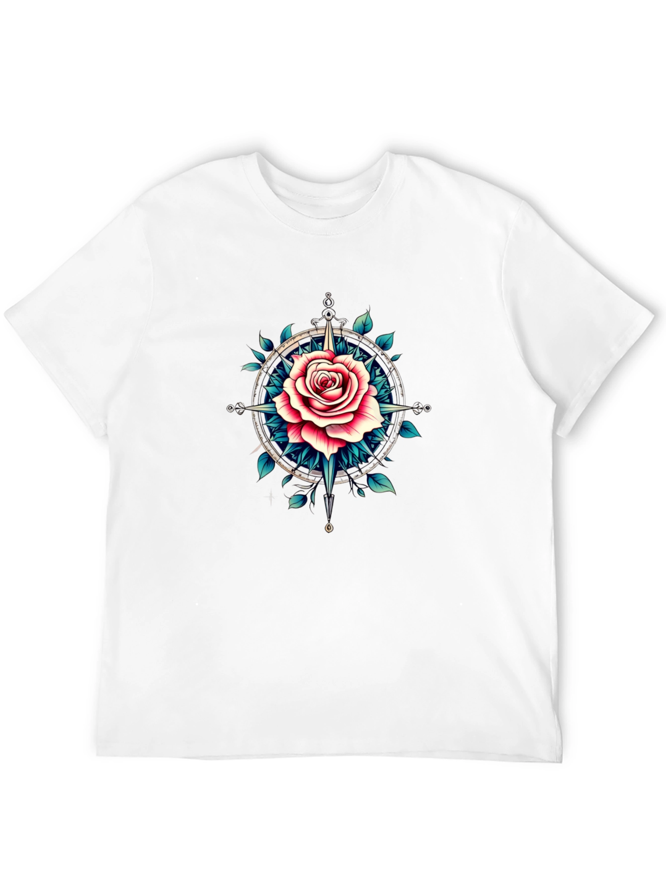 Rose Compass Graphic T-Shirt