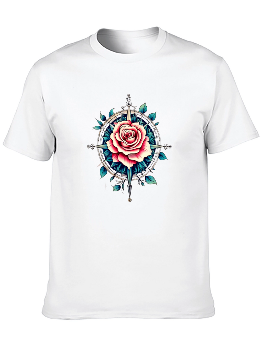 Rose Compass Graphic T-Shirt