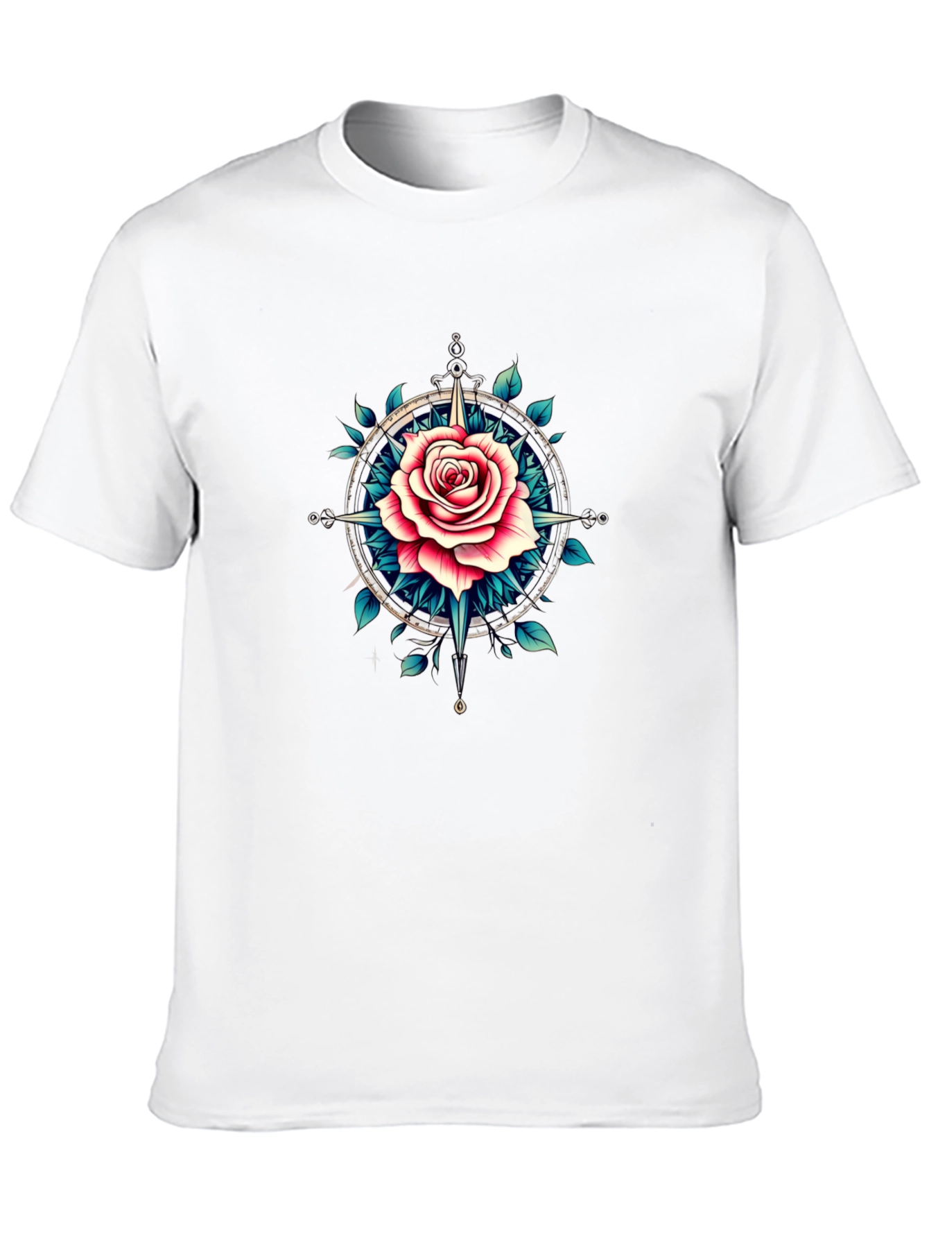 Rose Compass Graphic T-Shirt
