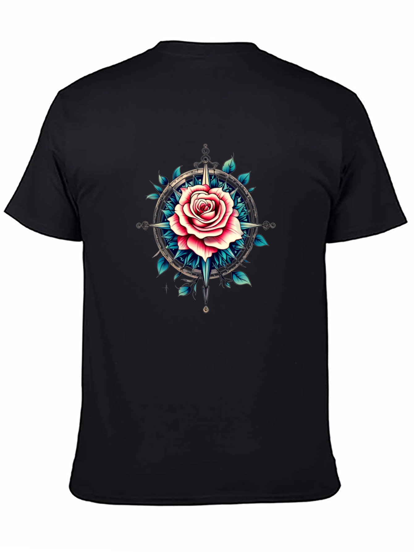 Rose Compass Graphic T-Shirt