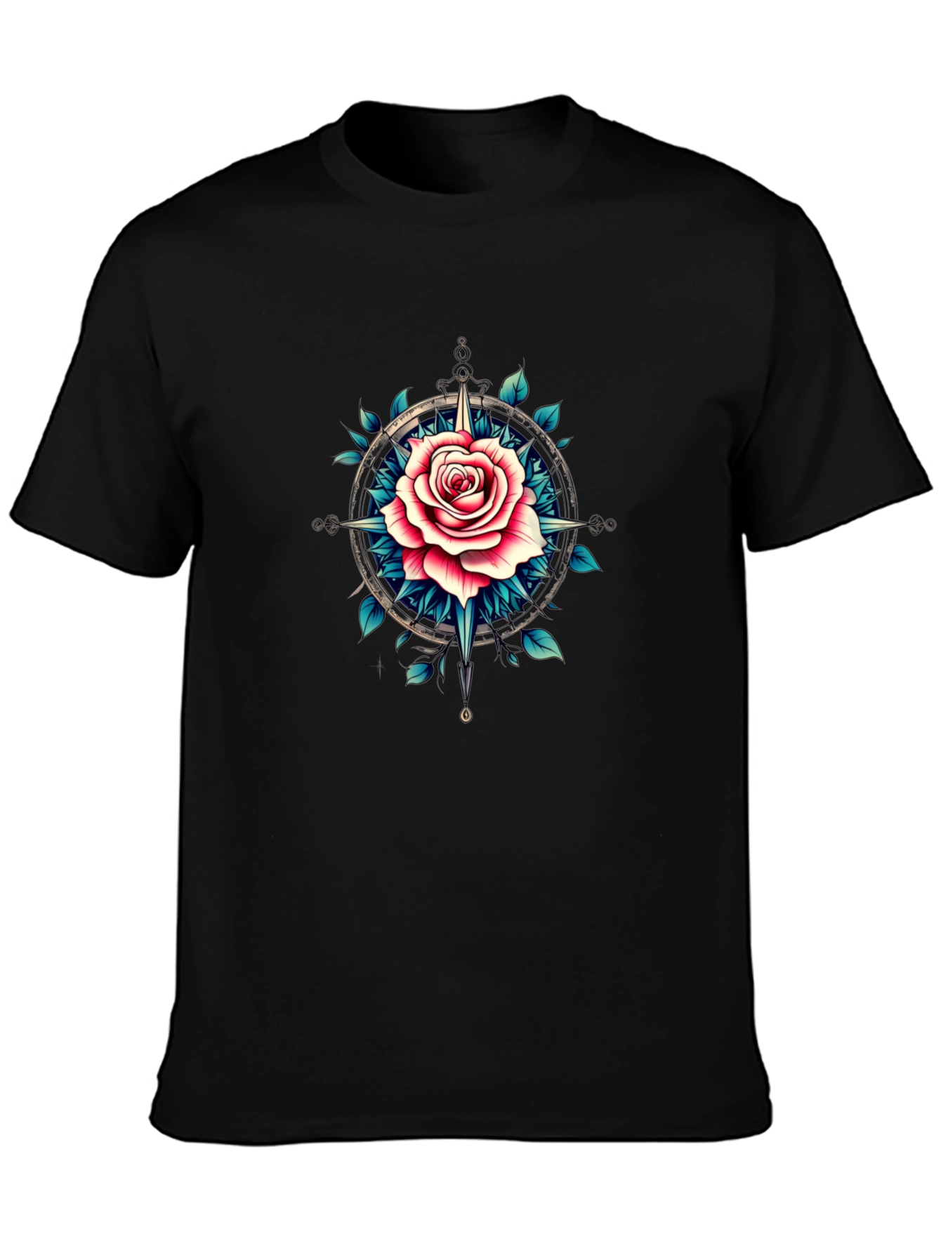 Rose Compass Graphic T-Shirt