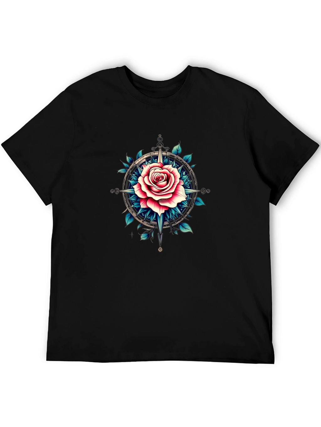 Rose Compass Graphic T-Shirt