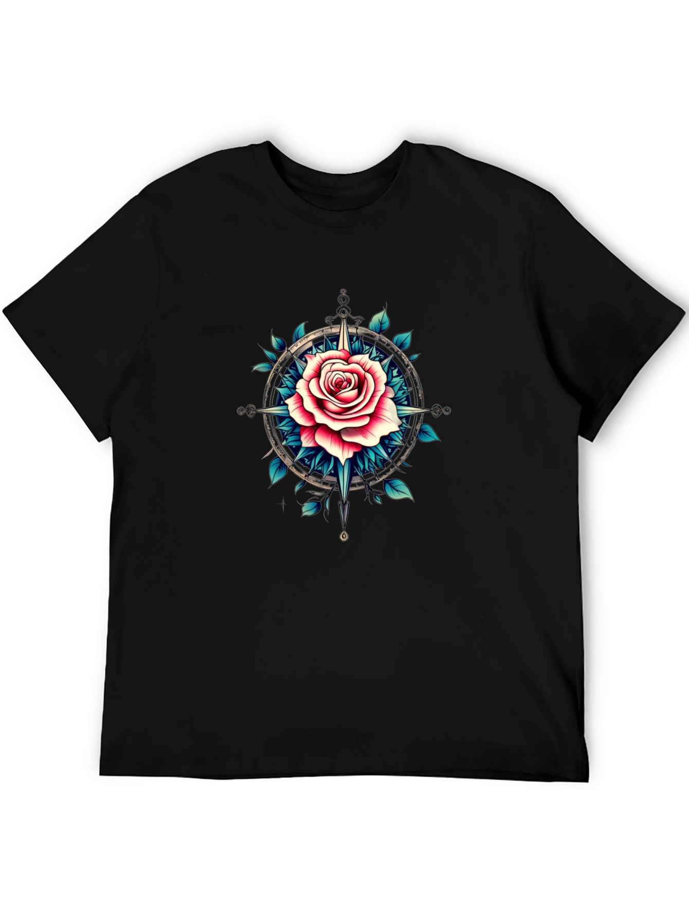 Rose Compass Graphic T-Shirt