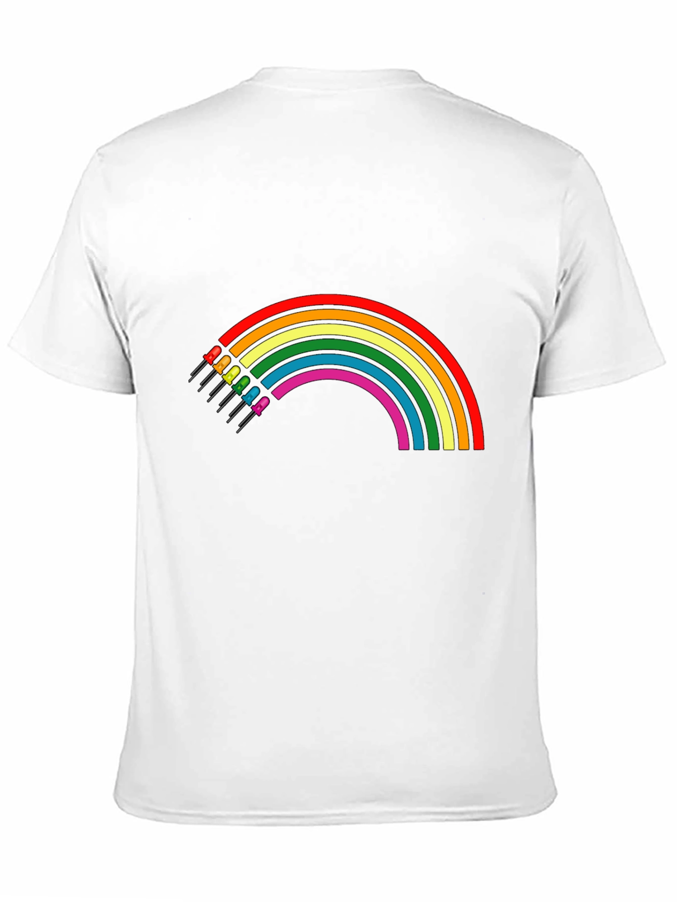 Rainbow LED T-Shirt - Black Cotton Blend
