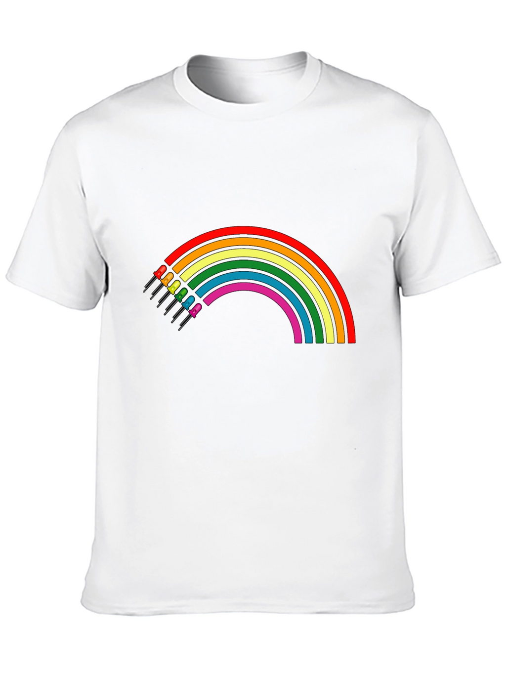 Rainbow LED T-Shirt - Black Cotton Blend