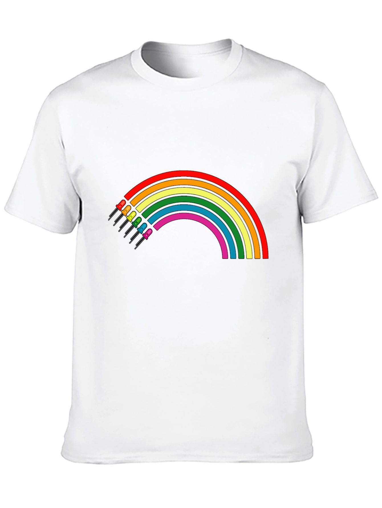 Rainbow LED T-Shirt - Black Cotton Blend