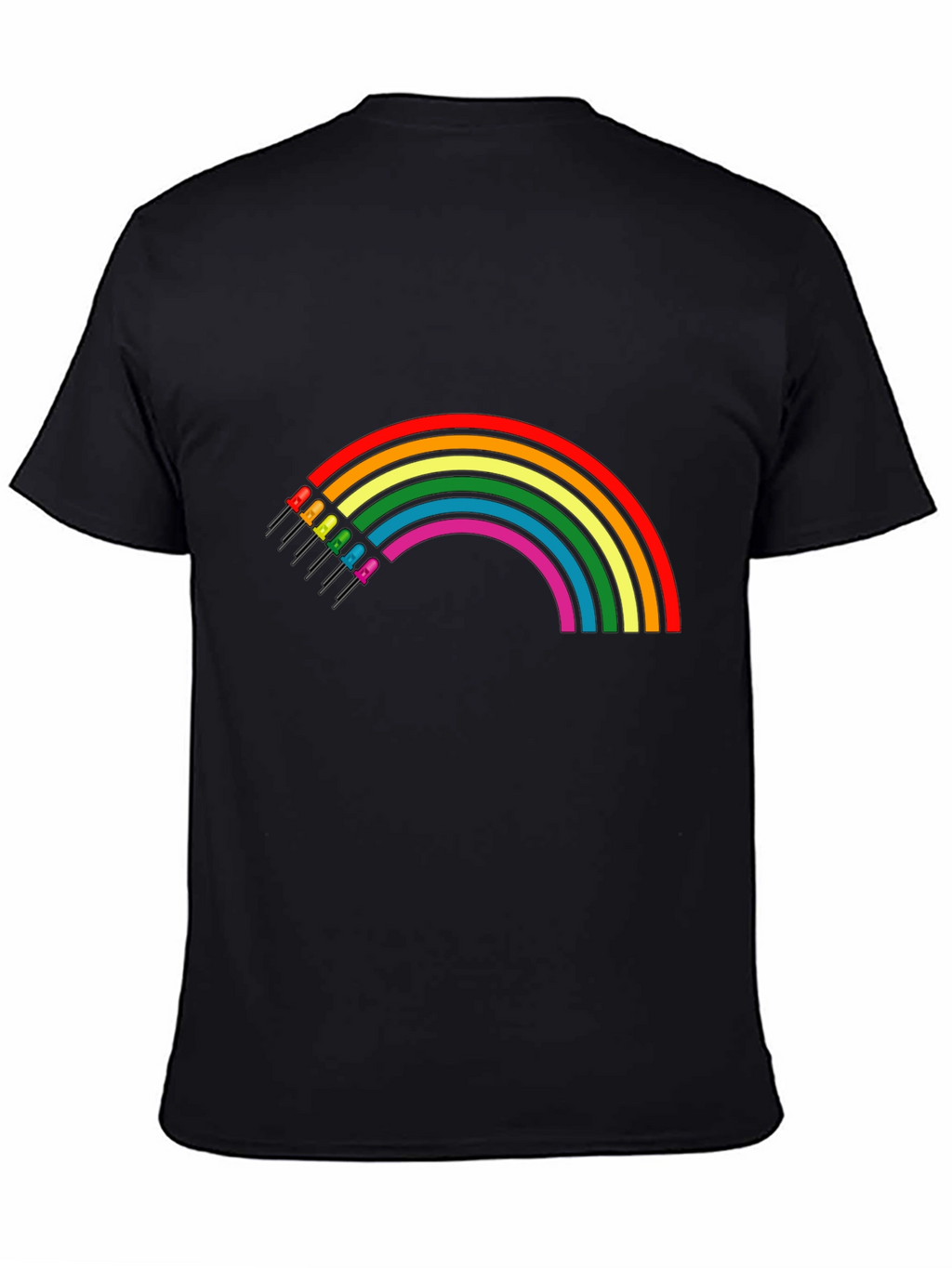 Rainbow LED T-Shirt - Black Cotton Blend