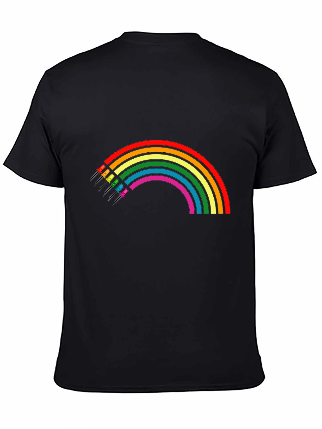 Rainbow LED T-Shirt - Black Cotton Blend